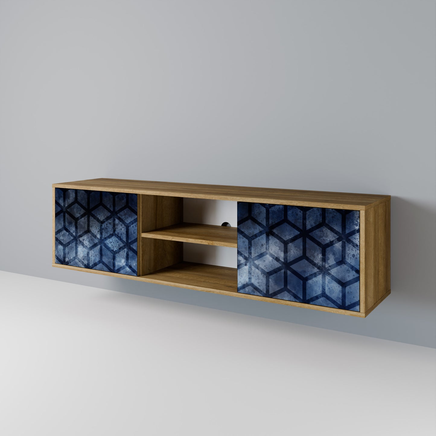 Mobile TV CUBIC MIST a 2 ante in effetto rovere