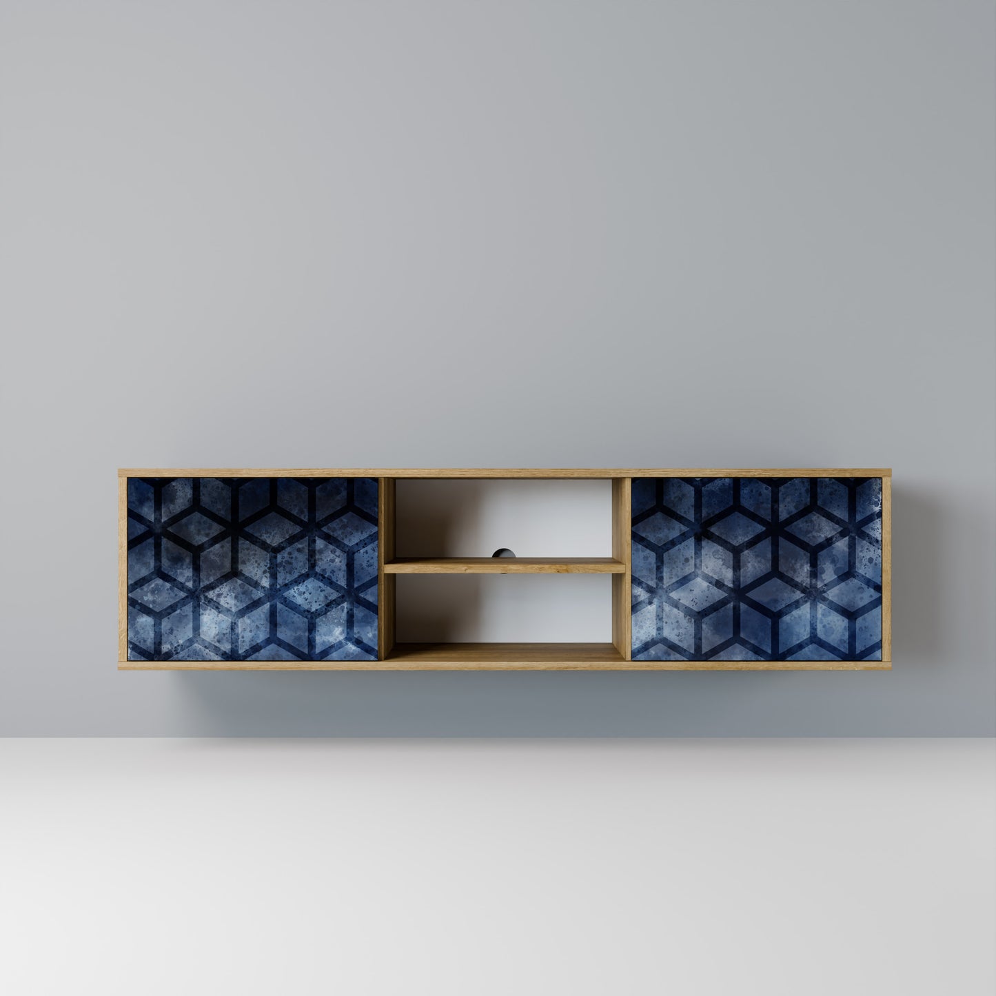 Mobile TV CUBIC MIST a 2 ante in effetto rovere