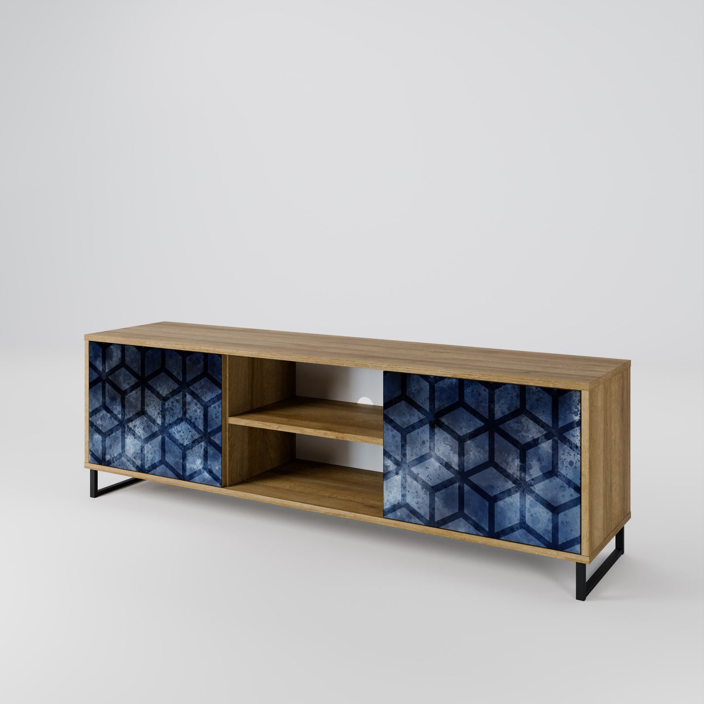 Mobile TV CUBIC MIST a 2 ante in effetto rovere