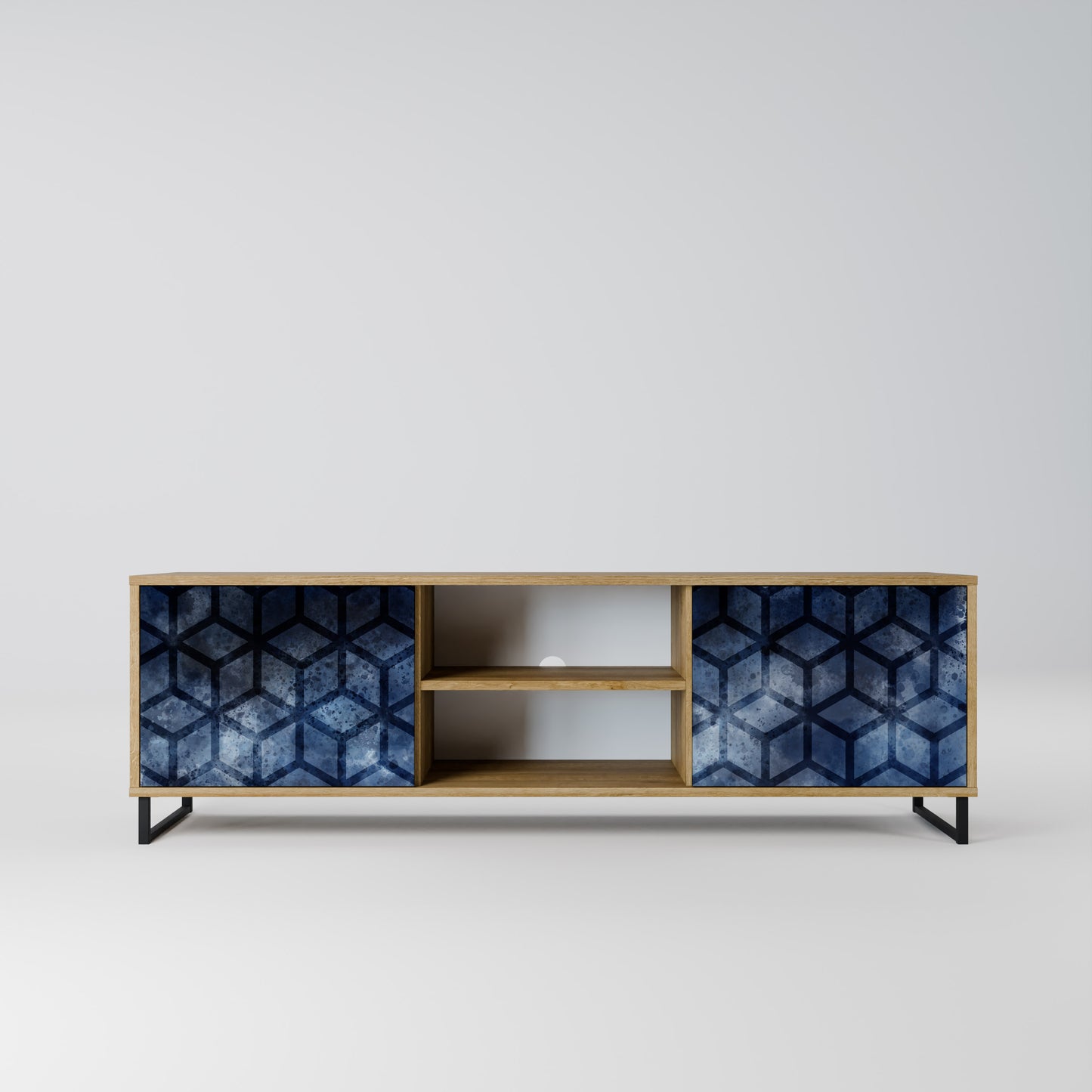 Mobile TV CUBIC MIST a 2 ante in effetto rovere