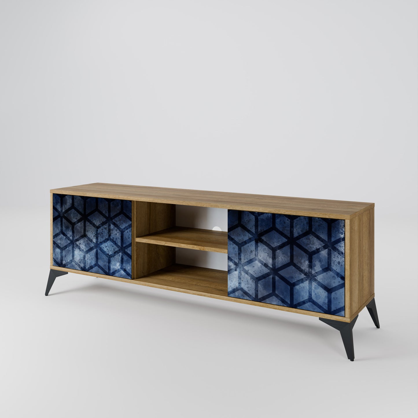 Mobile TV CUBIC MIST a 2 ante in effetto rovere