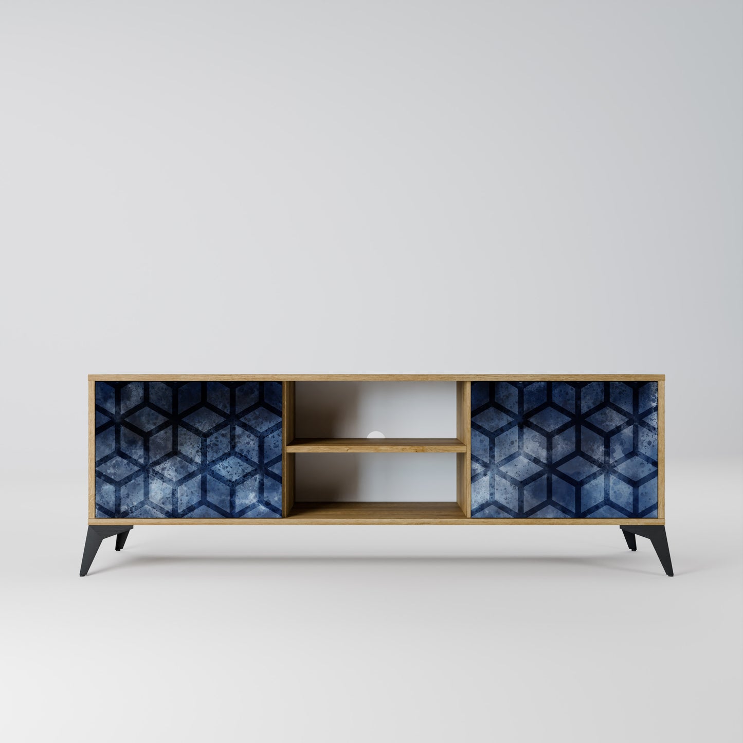 Mobile TV CUBIC MIST a 2 ante in effetto rovere
