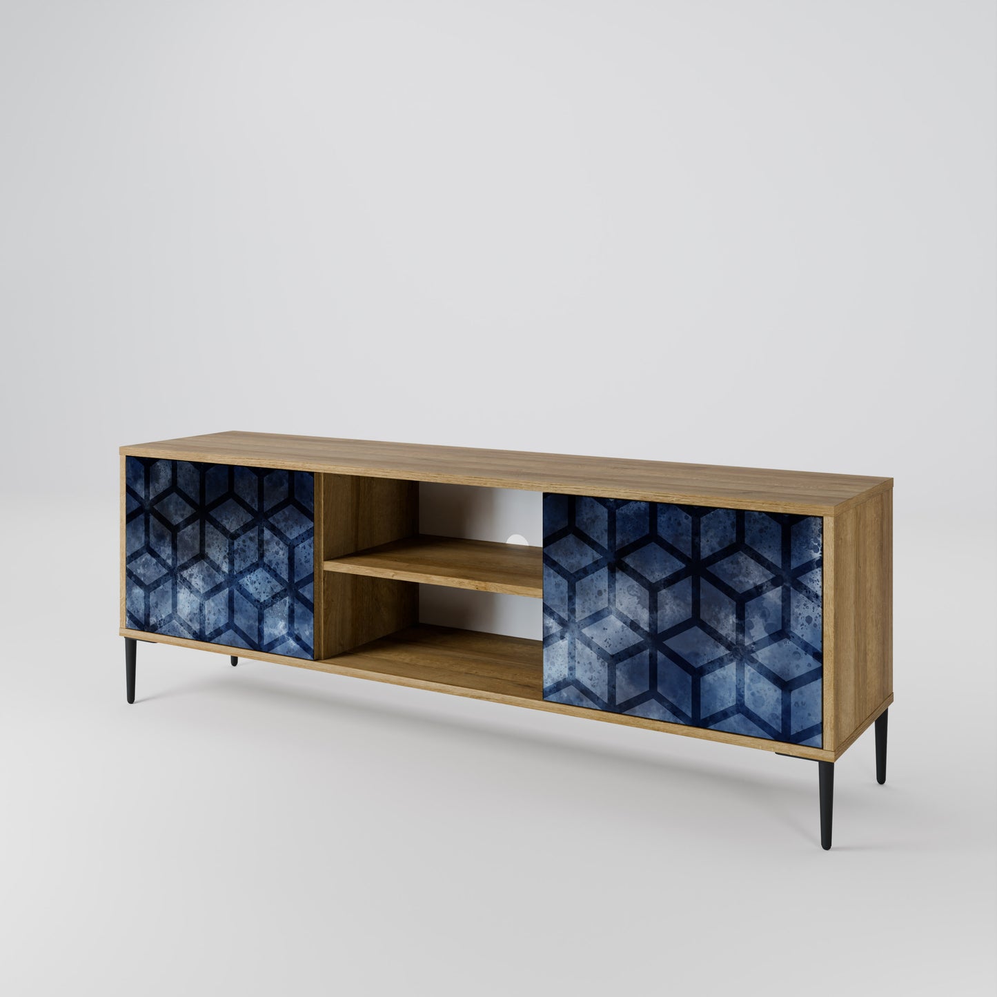 Mobile TV CUBIC MIST a 2 ante in effetto rovere