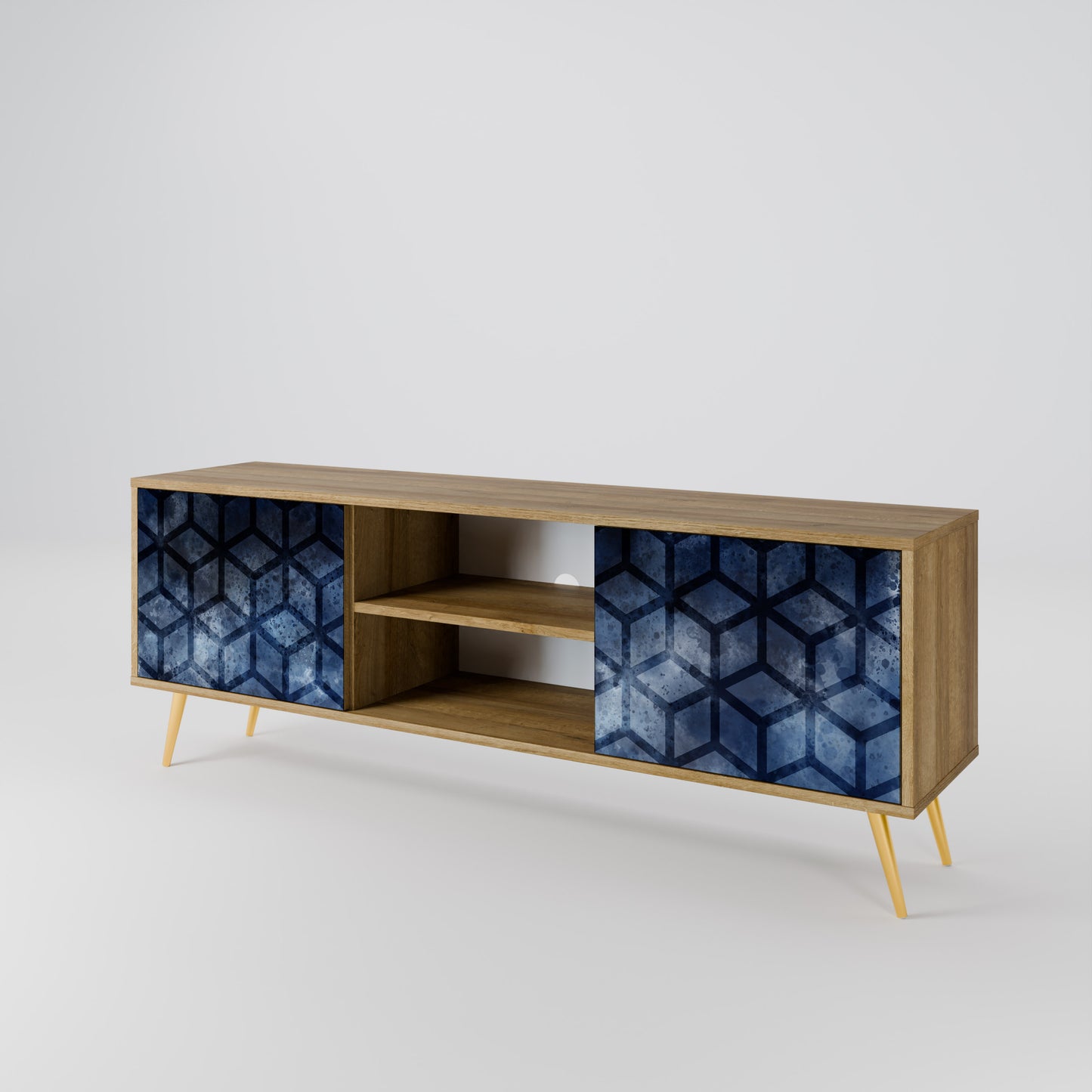 Mobile TV CUBIC MIST a 2 ante in effetto rovere