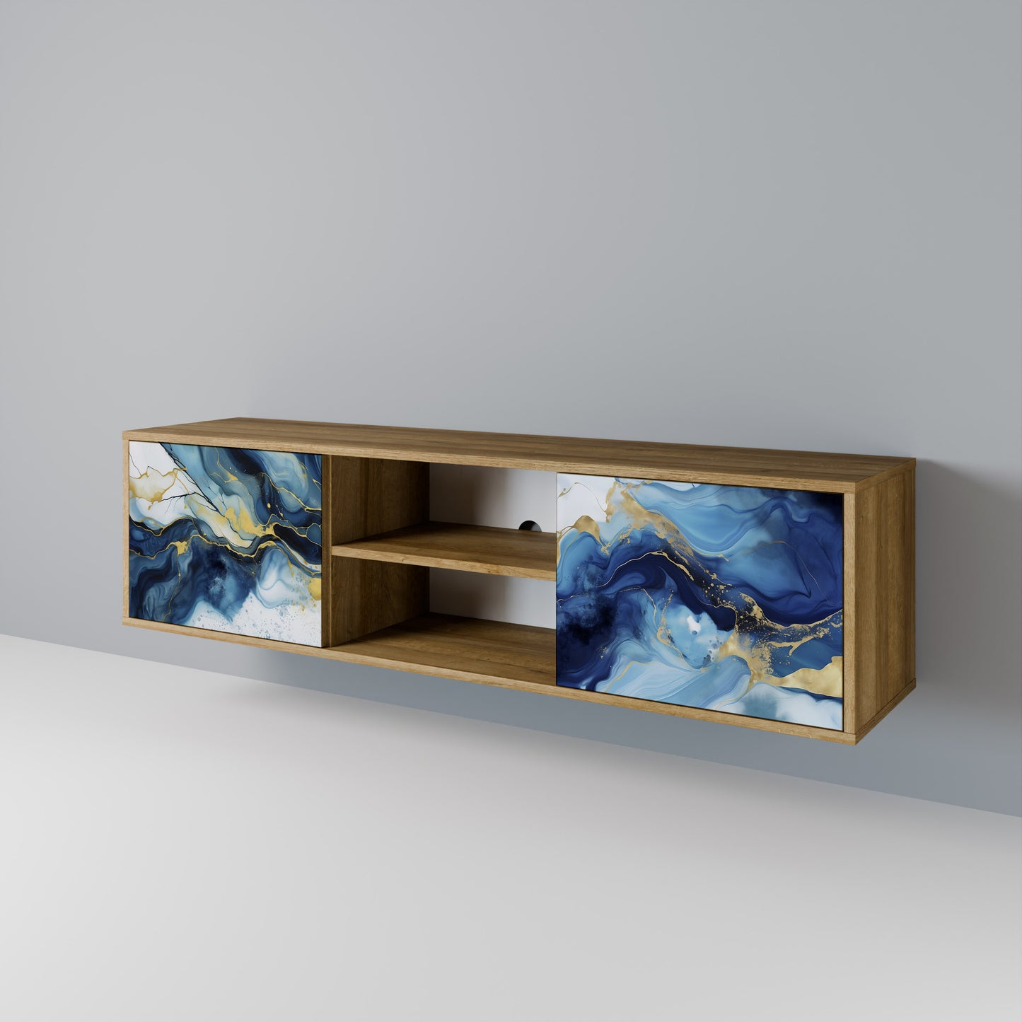 Mobile TV INKY MARBLE a 2 ante in effetto rovere