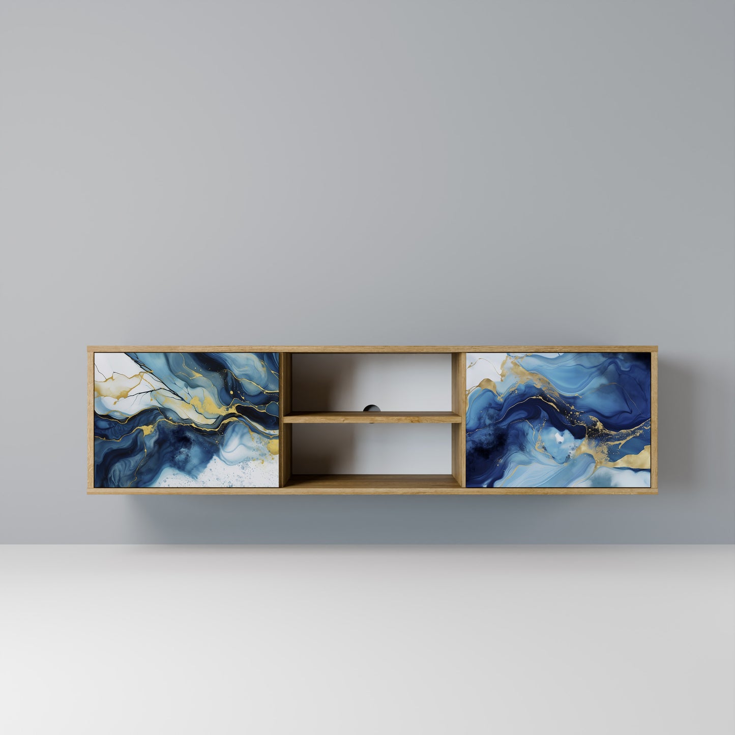 Mobile TV INKY MARBLE a 2 ante in effetto rovere