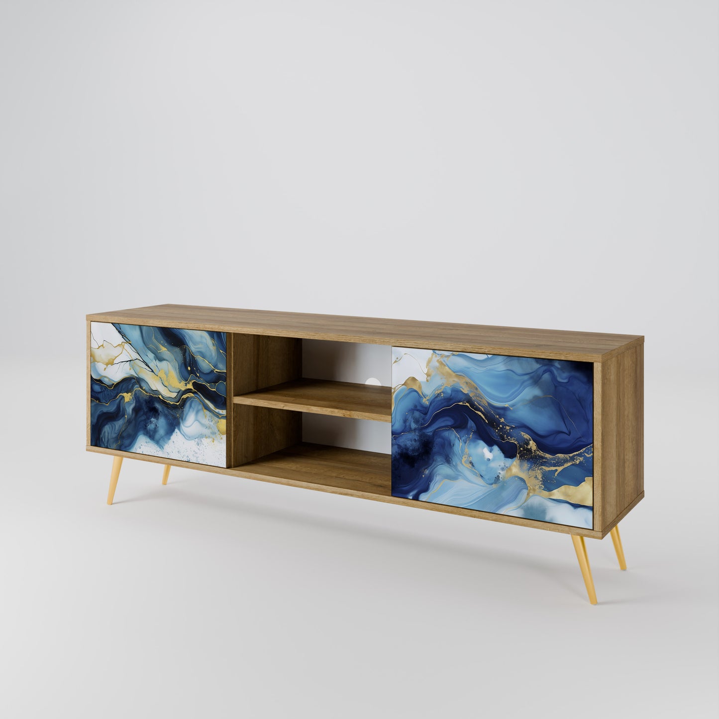 Mobile TV INKY MARBLE a 2 ante in effetto rovere