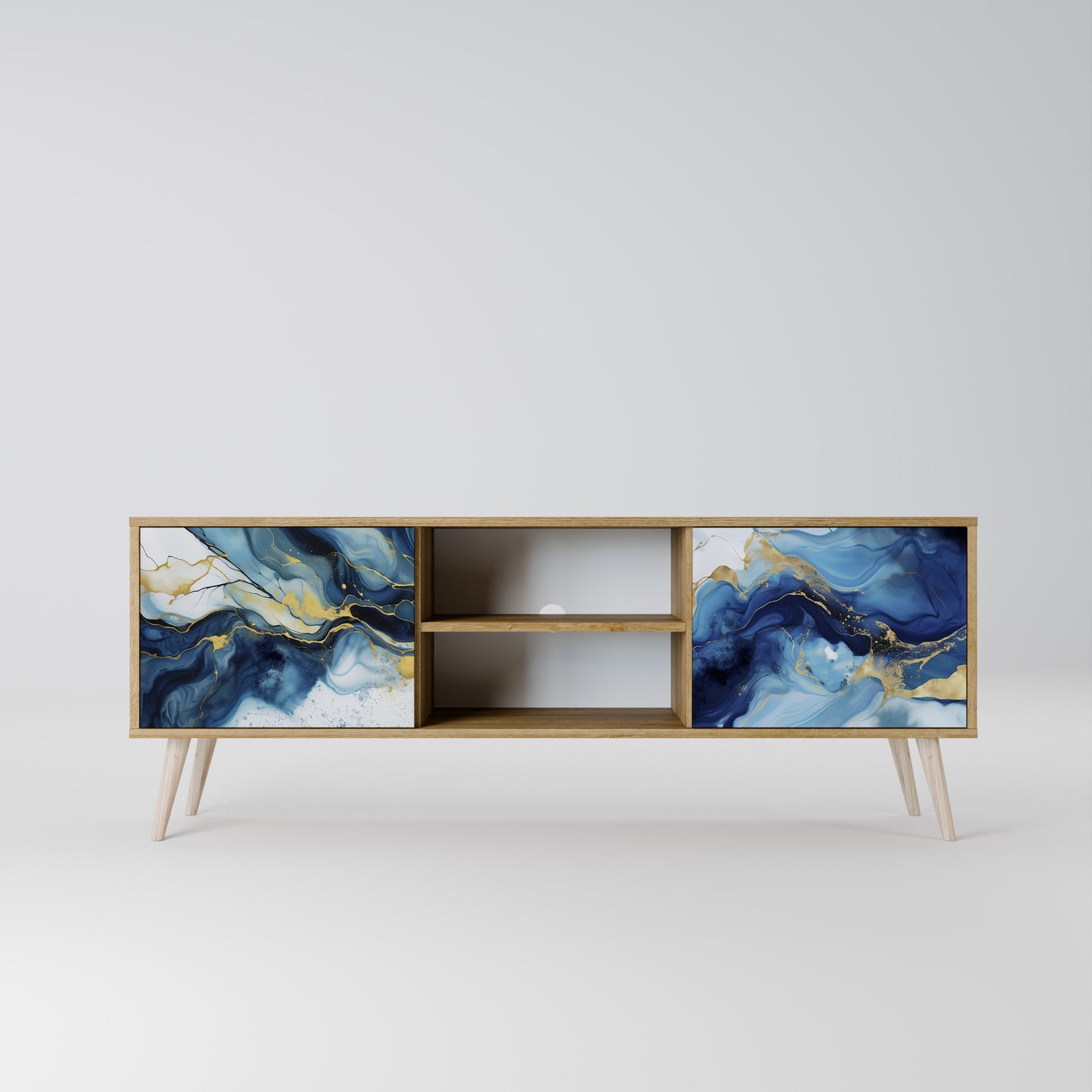 Mobile TV INKY MARBLE a 2 ante in effetto rovere