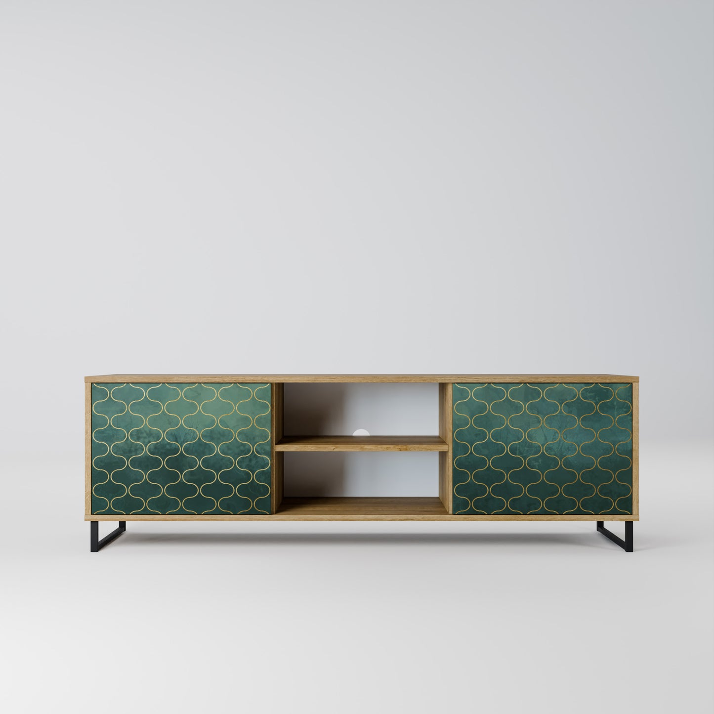 Mobile TV TESSELATED GREENERY a 2 ante in effetto rovere