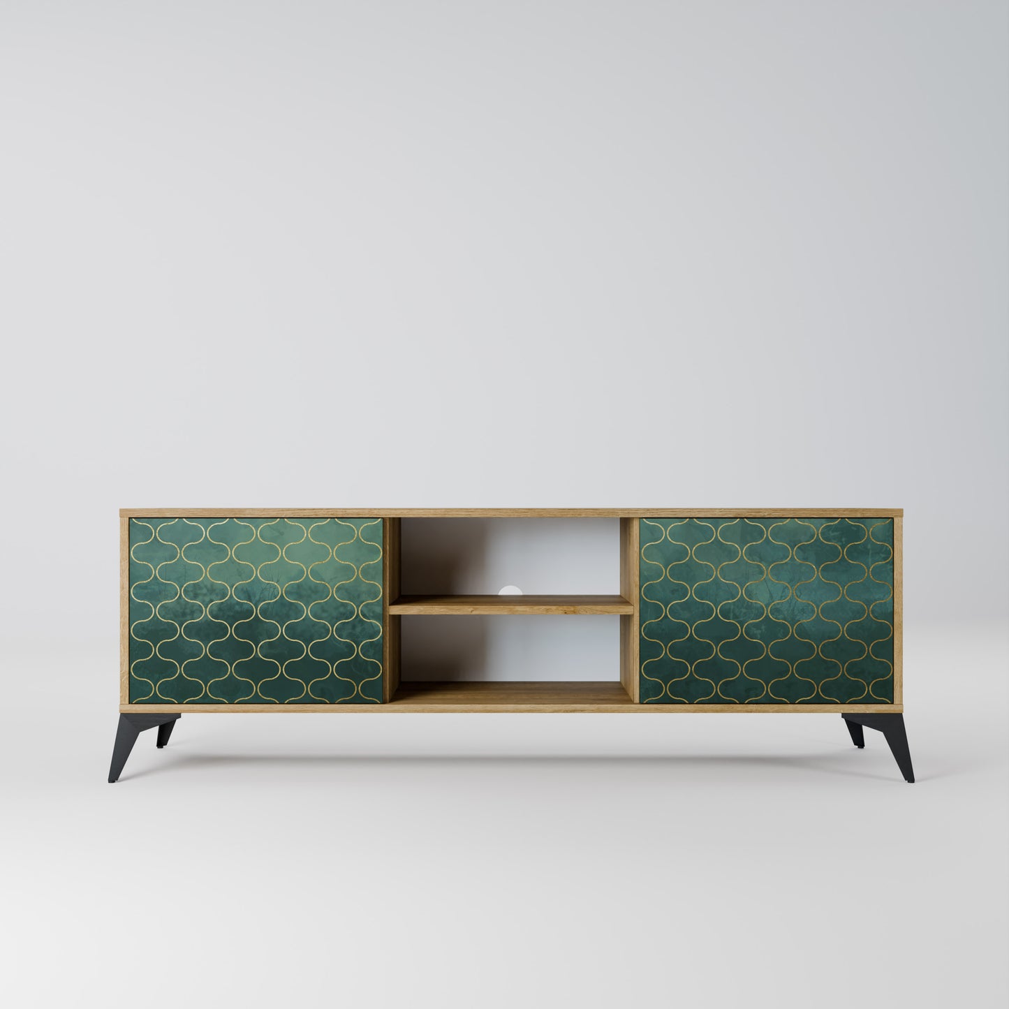 Mobile TV TESSELATED GREENERY a 2 ante in effetto rovere