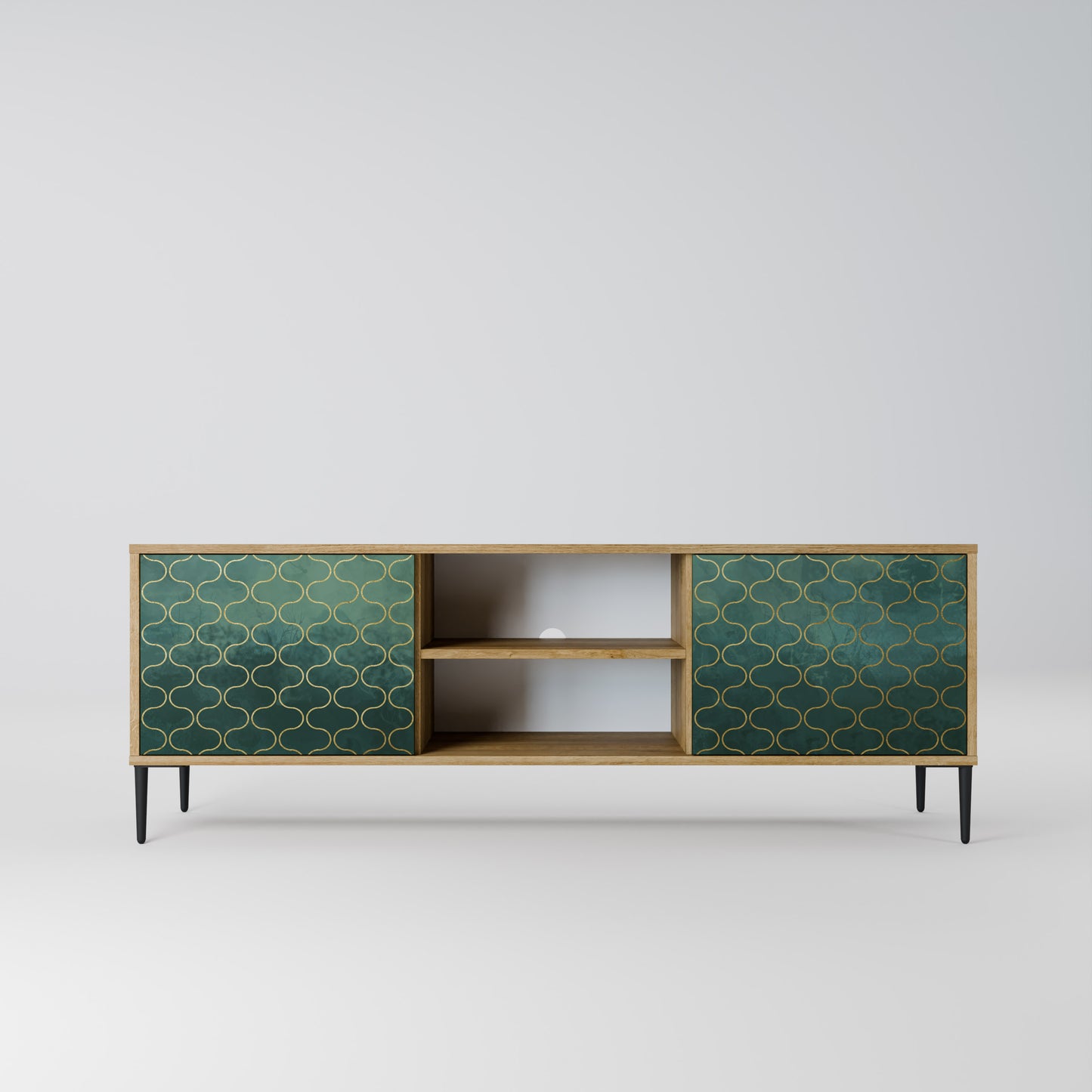 Mobile TV TESSELATED GREENERY a 2 ante in effetto rovere