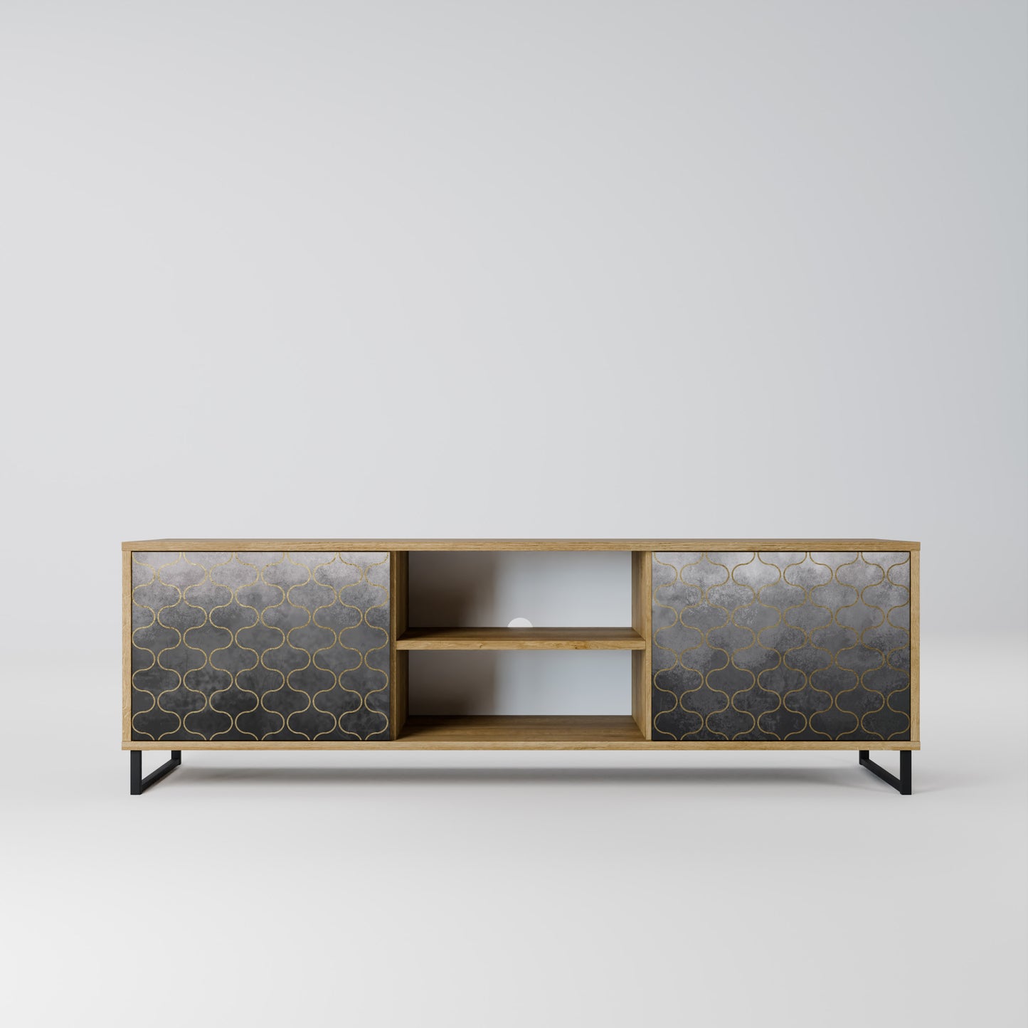 Mobile TV TESSELATED GRAYISH a 2 ante in effetto rovere