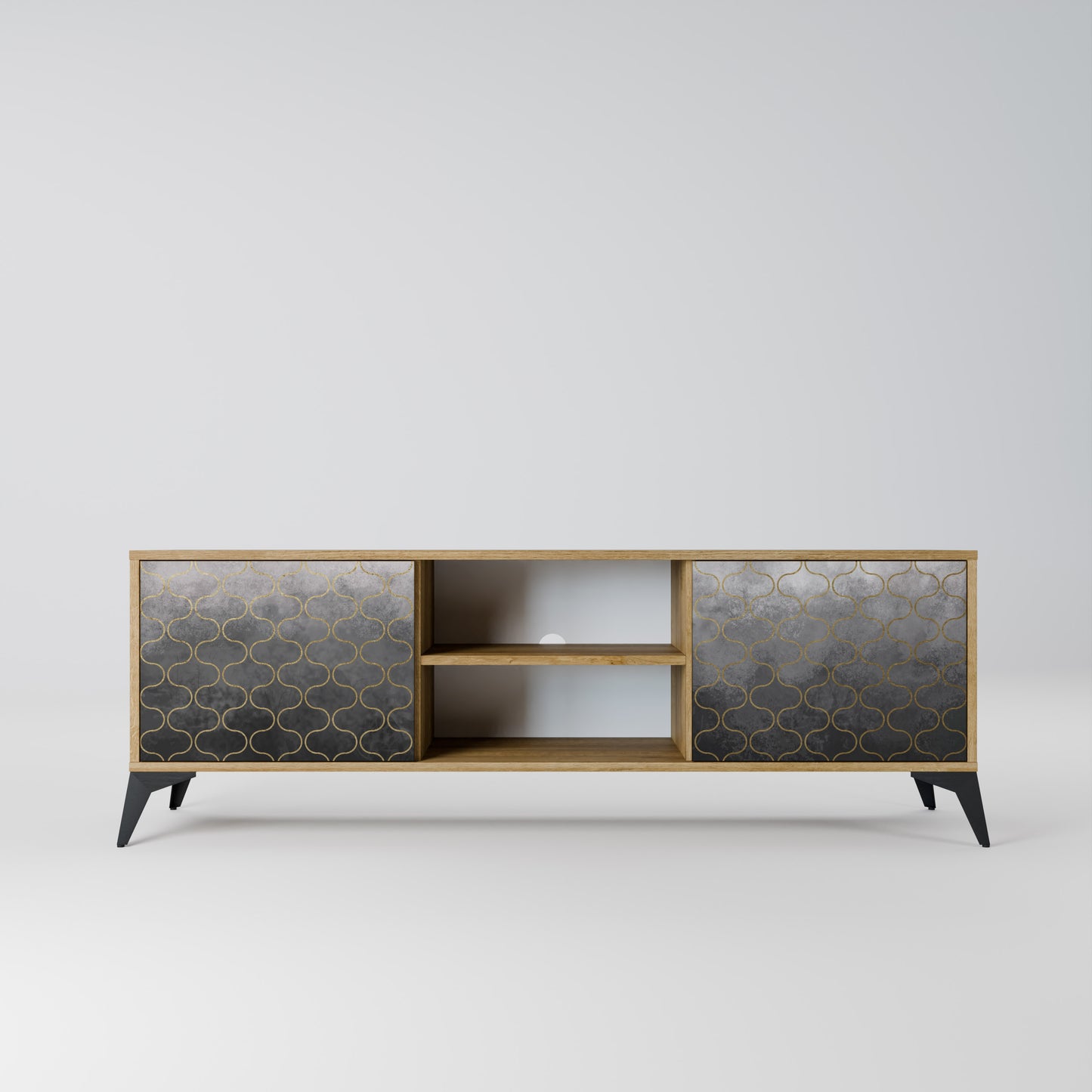 Mobile TV TESSELATED GRAYISH a 2 ante in effetto rovere