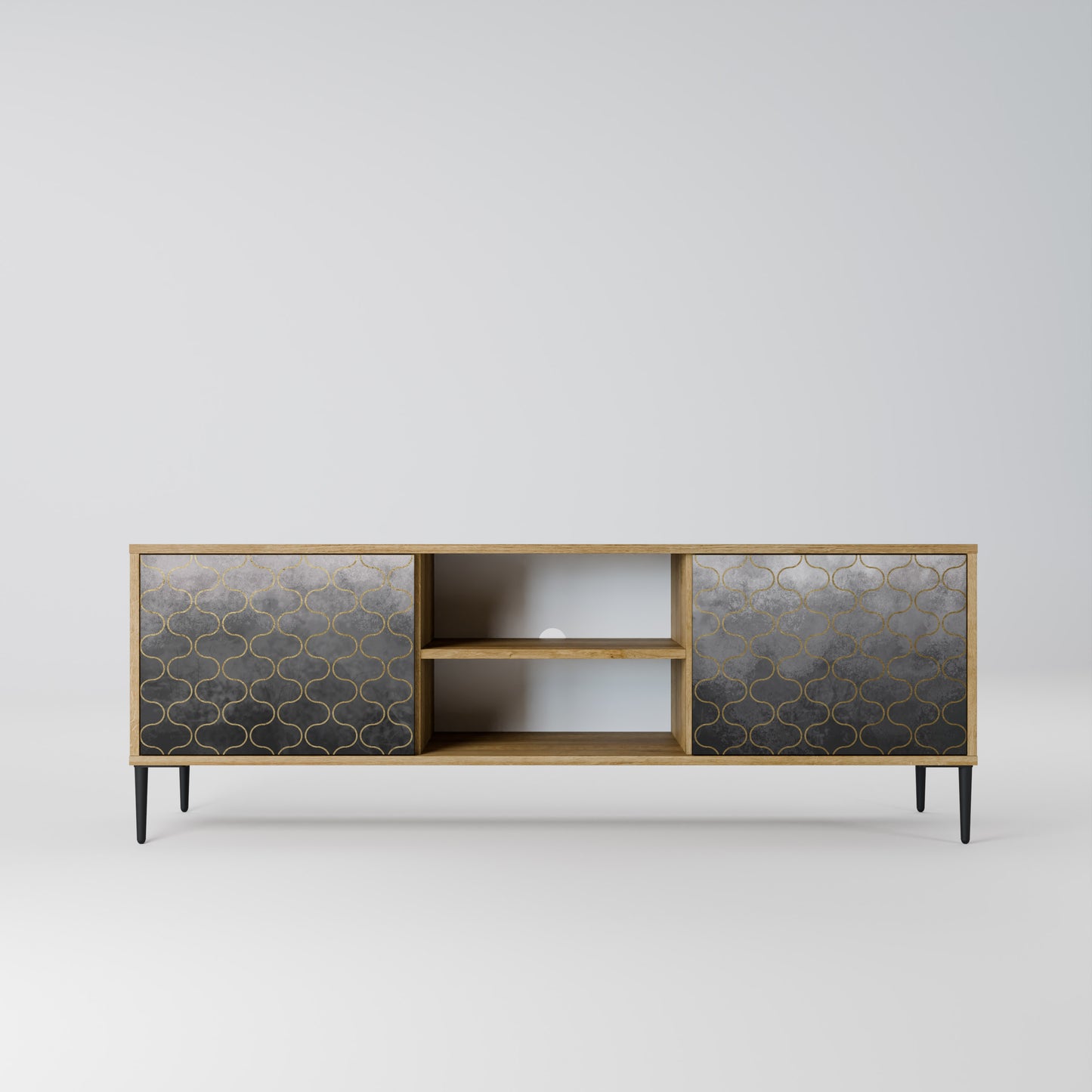 Mobile TV TESSELATED GRAYISH a 2 ante in effetto rovere