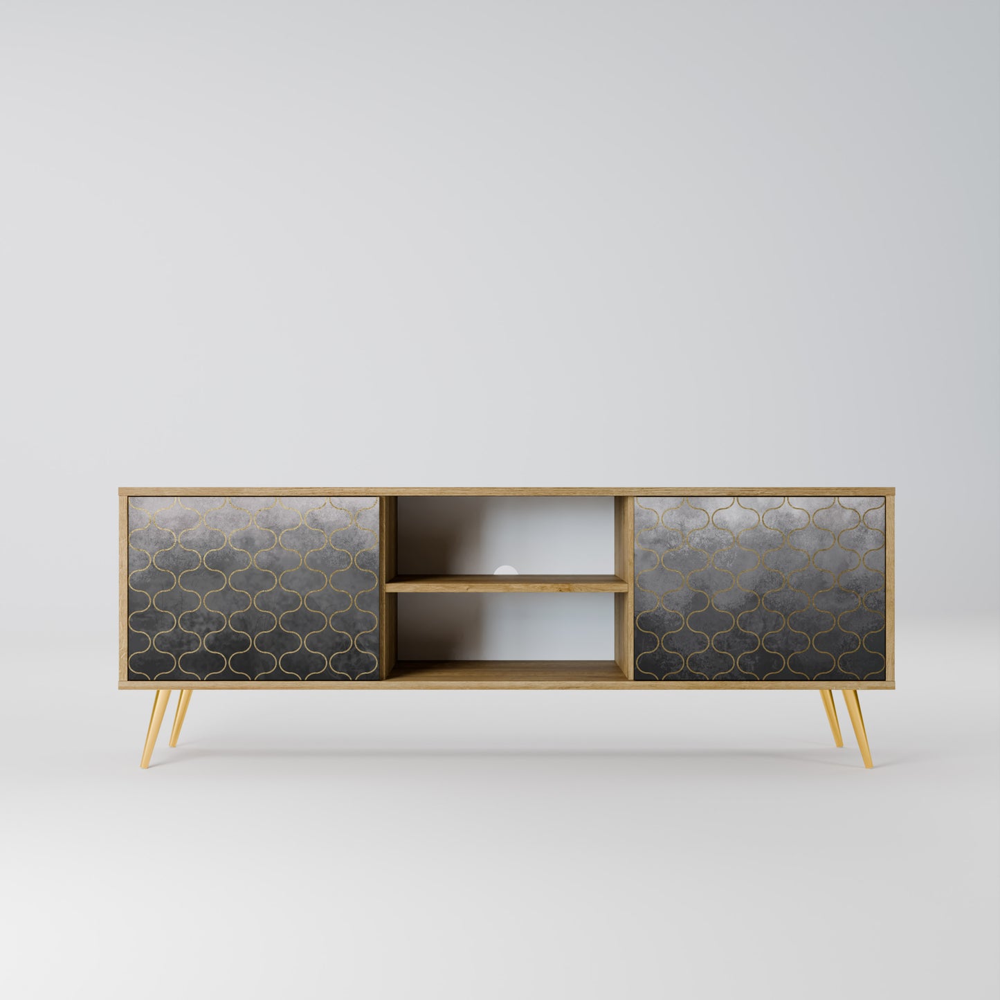 Mobile TV TESSELATED GRAYISH a 2 ante in effetto rovere
