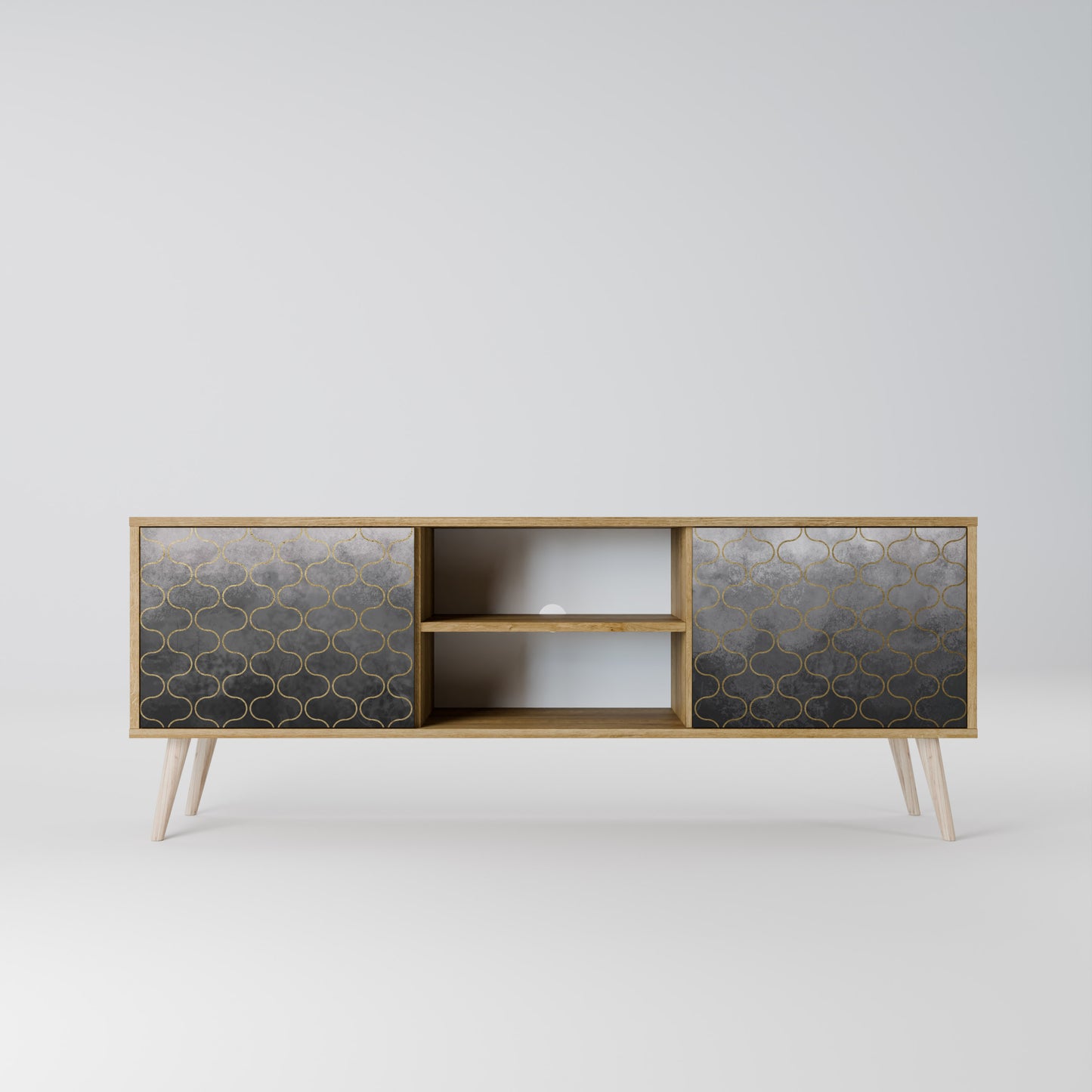 Mobile TV TESSELATED GRAYISH a 2 ante in effetto rovere