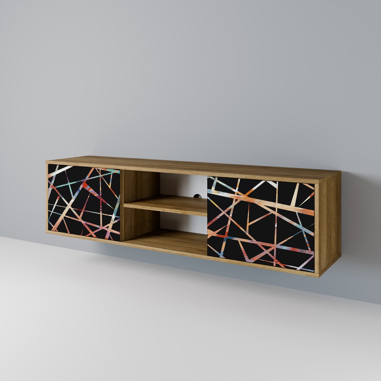 Mobile TV POLYGON VERVE a 2 ante in effetto rovere