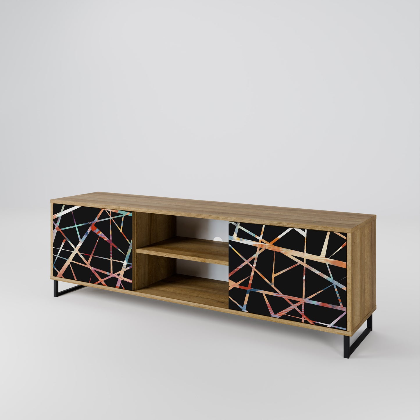 Mobile TV POLYGON VERVE a 2 ante in effetto rovere