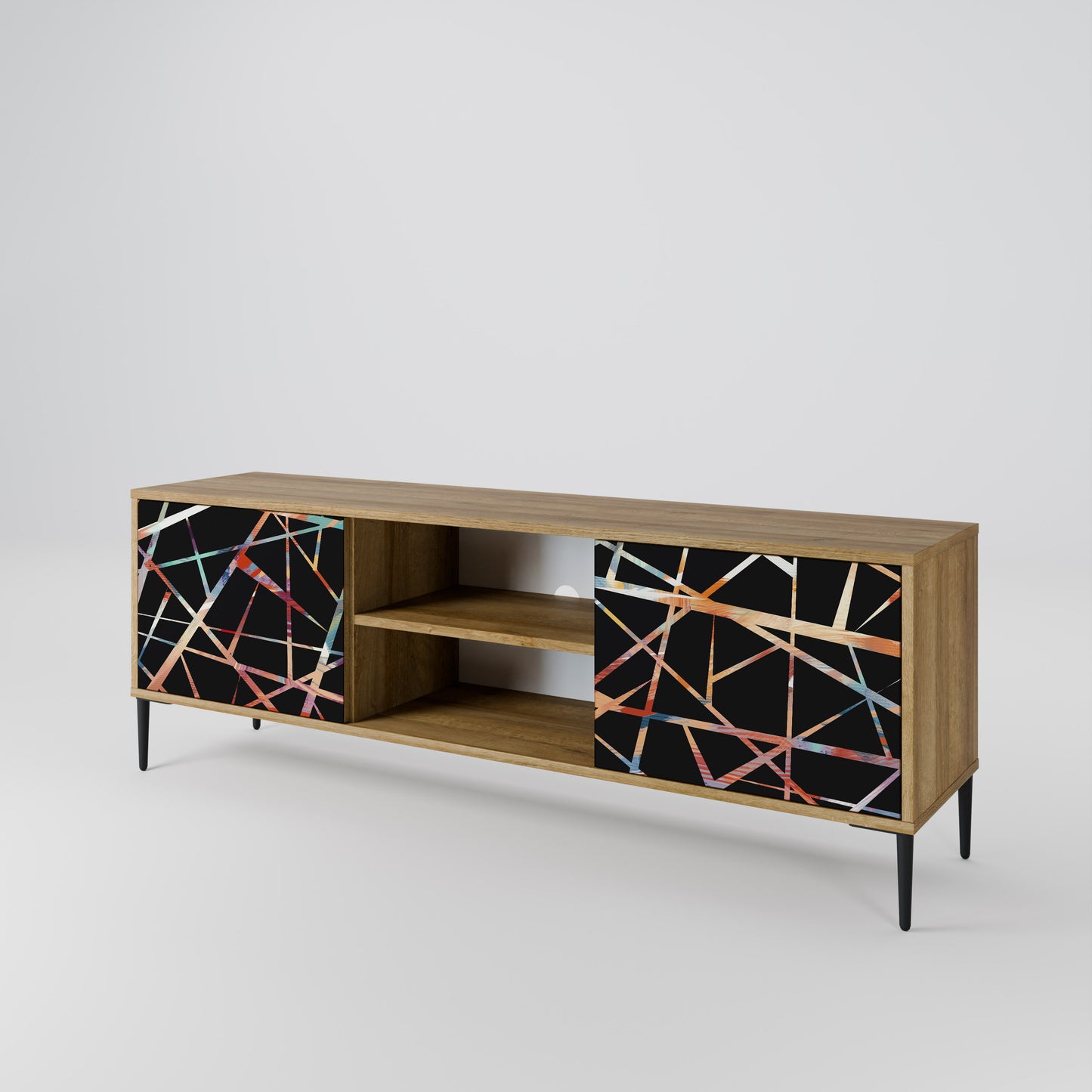 Mobile TV POLYGON VERVE a 2 ante in effetto rovere