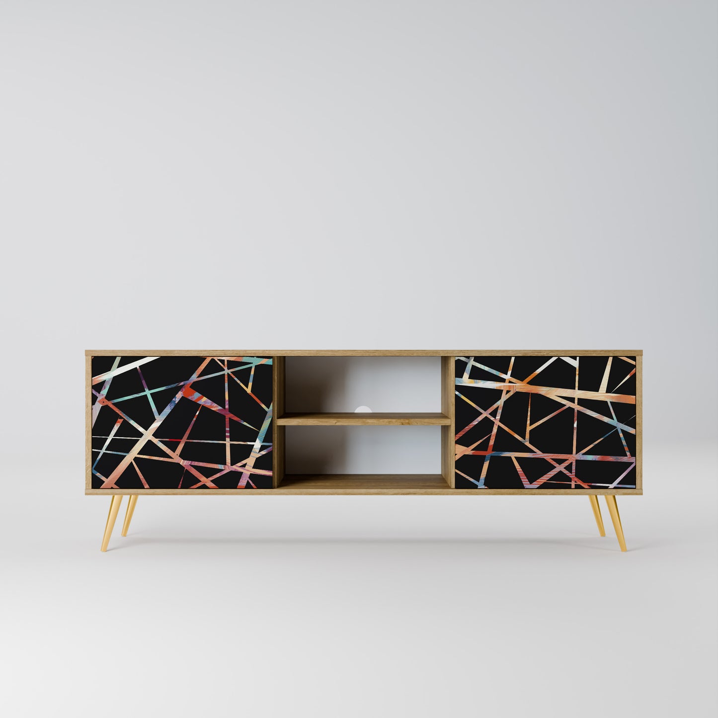 Mobile TV POLYGON VERVE a 2 ante in effetto rovere