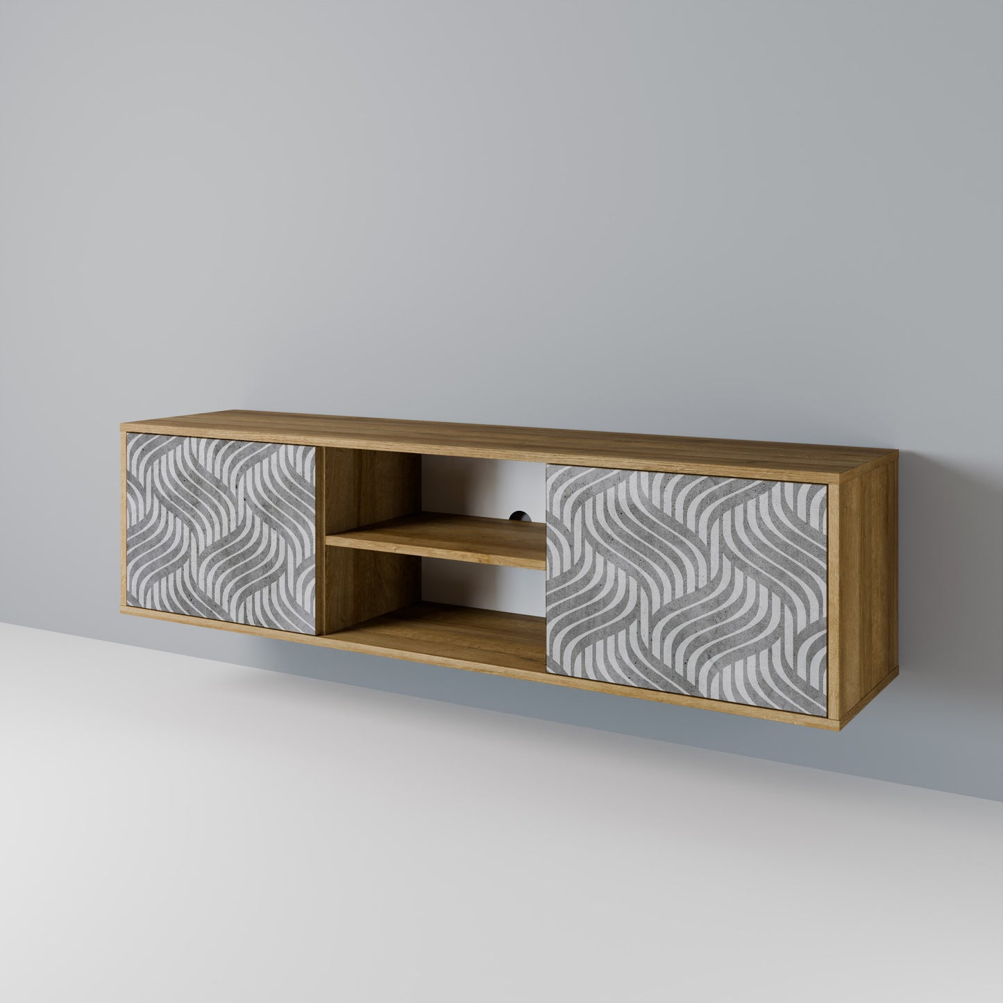 Mobile TV CONCRETE MOVEMENT a 2 ante in effetto rovere