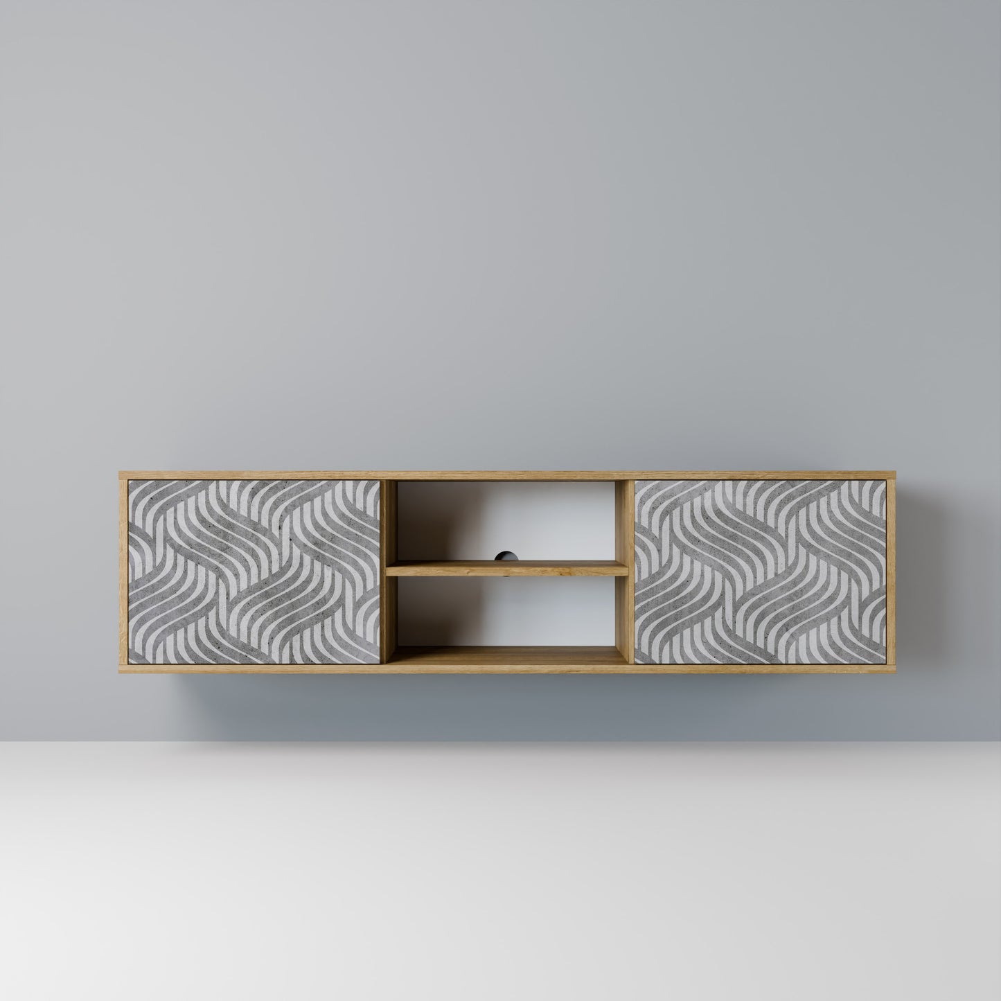 Mobile TV CONCRETE MOVEMENT a 2 ante in effetto rovere