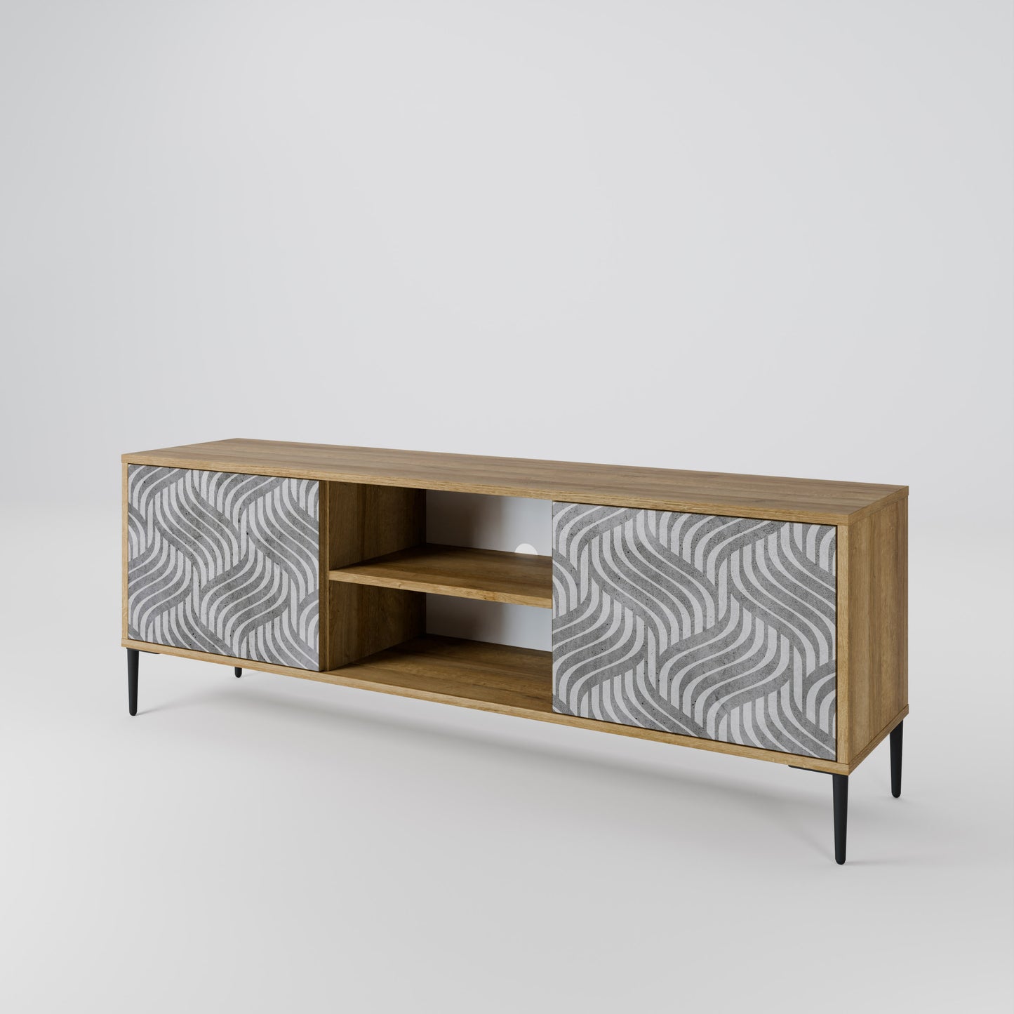Mobile TV CONCRETE MOVEMENT a 2 ante in effetto rovere