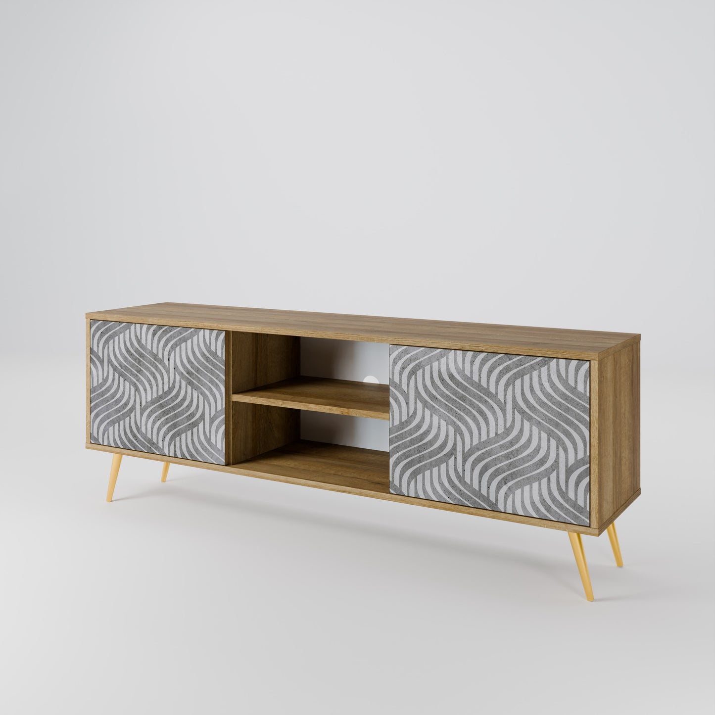 Mobile TV CONCRETE MOVEMENT a 2 ante in effetto rovere