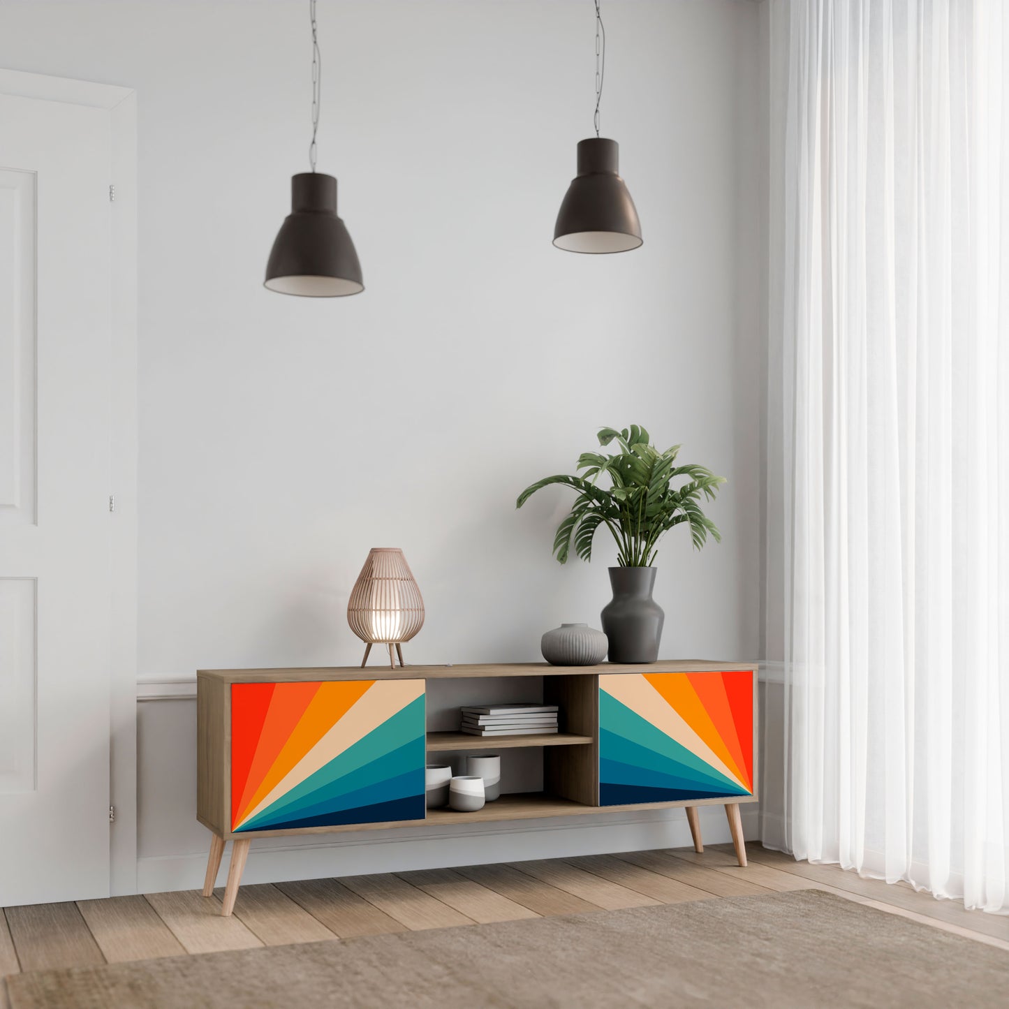 Mobile TV PRISM CONCUSSION a 2 ante in effetto rovere