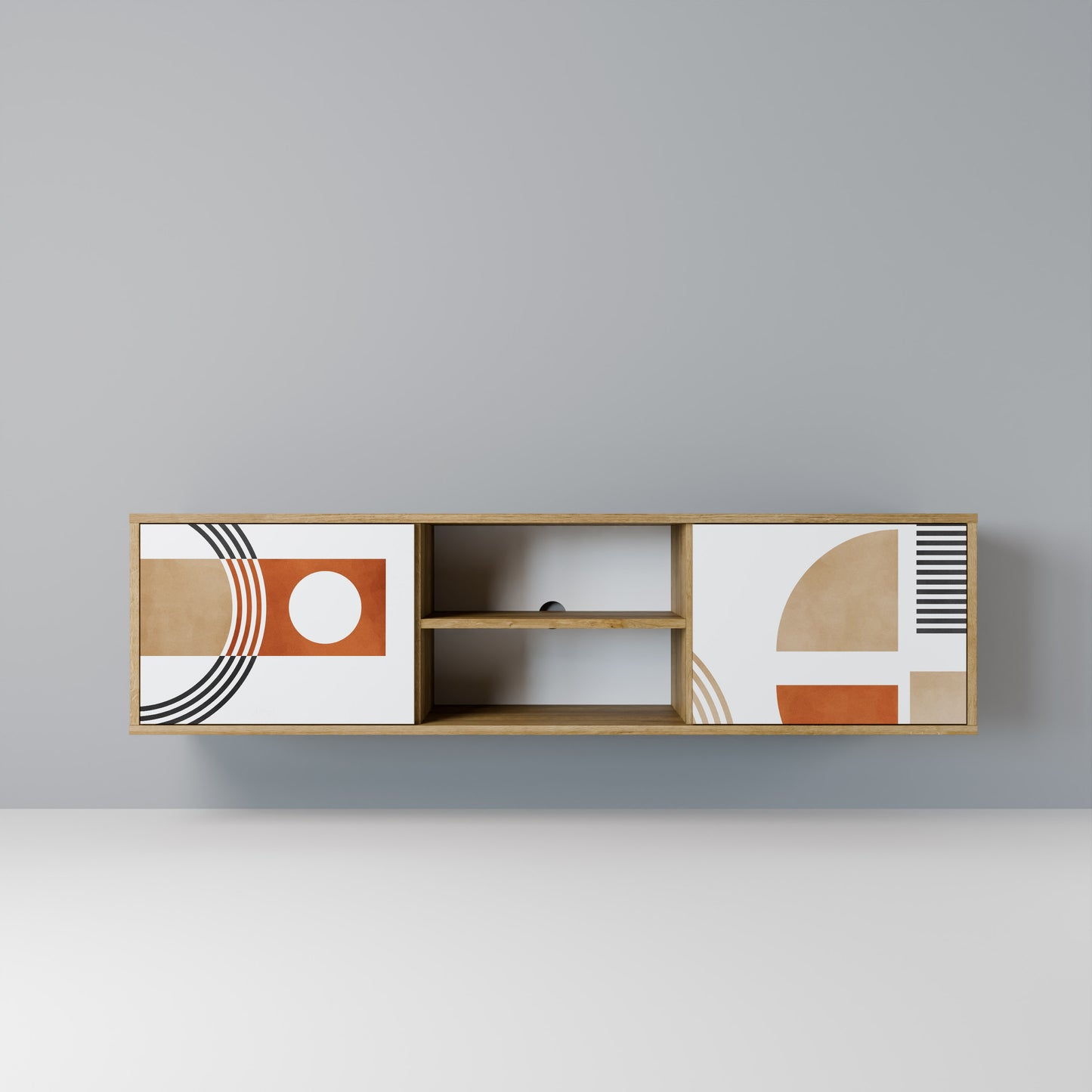 Mobile TV CIRCLE RHYTM a 2 ante effetto rovere
