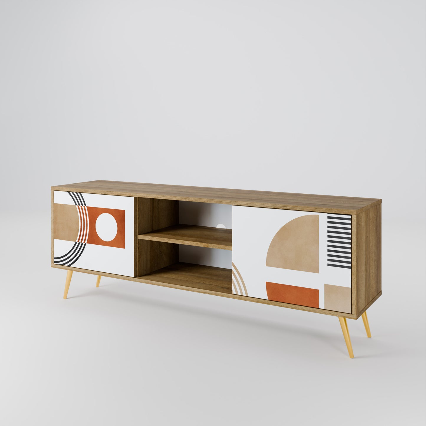 Mobile TV CIRCLE RHYTM a 2 ante effetto rovere