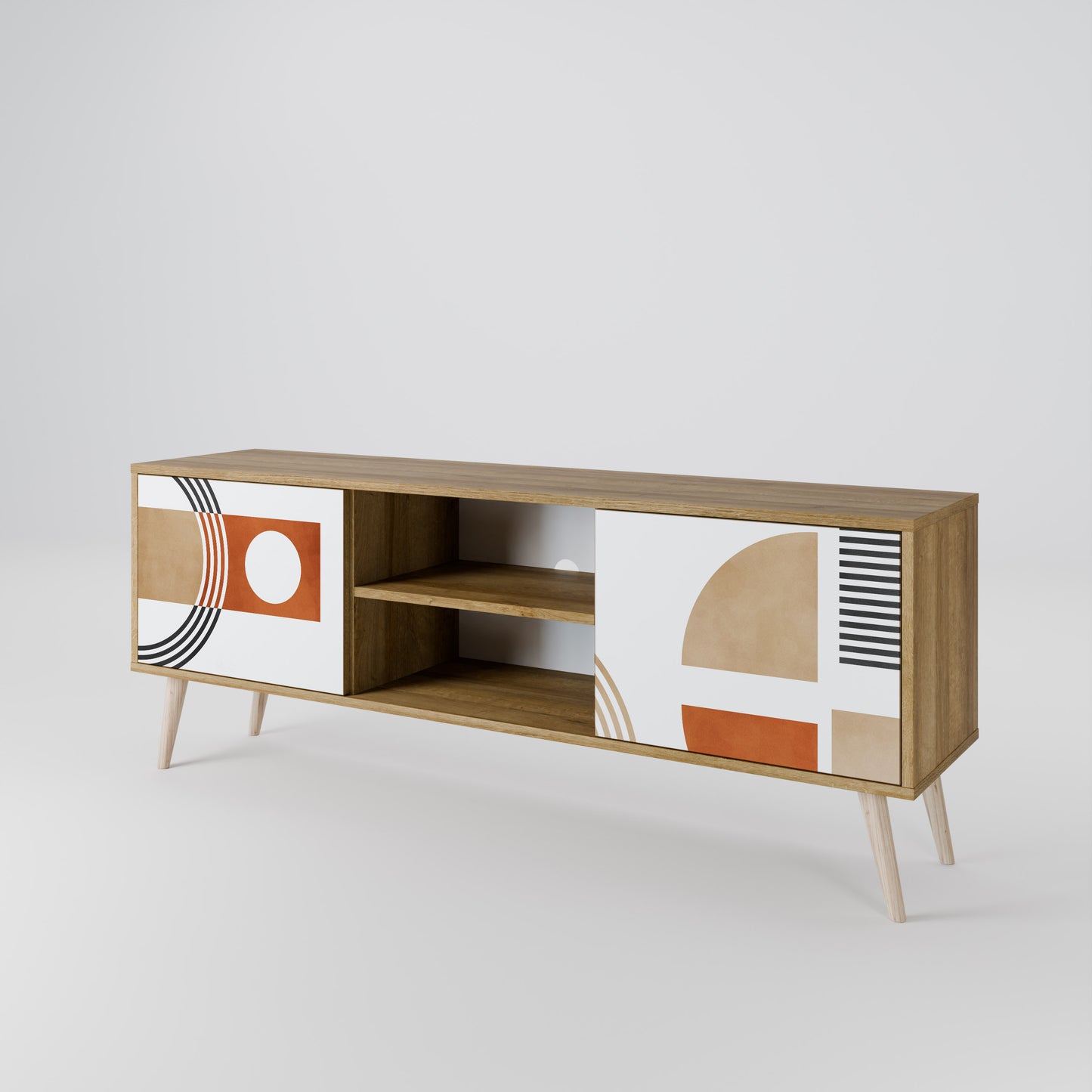 Mobile TV CIRCLE RHYTM a 2 ante effetto rovere
