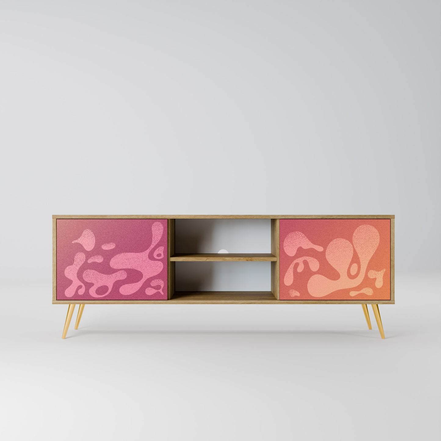 Mobile TV a 2 ante IRREGOLARE ROSA effetto rovere
