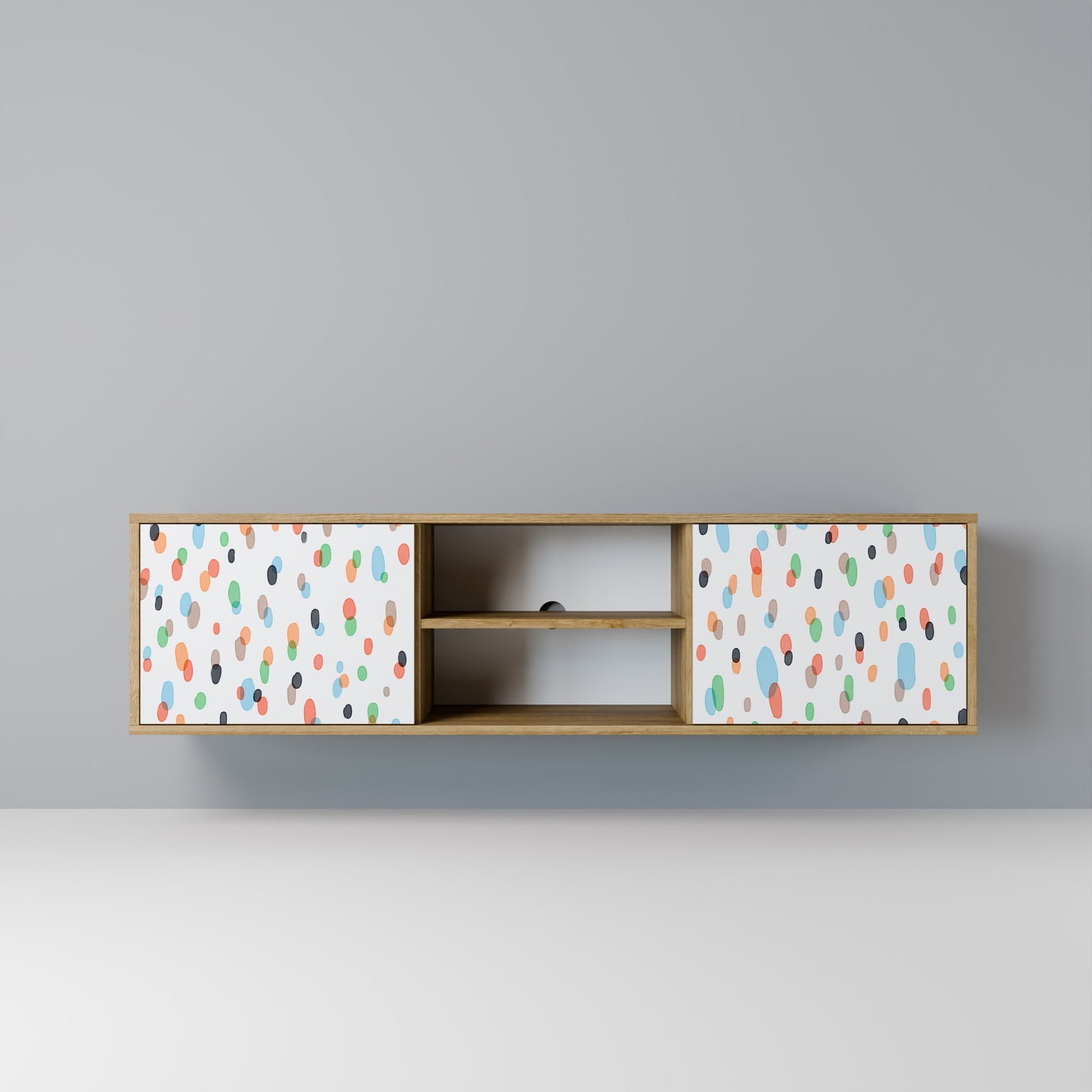 ENERGETIC SPOTS 2-Door TV Stand in Oak Effect