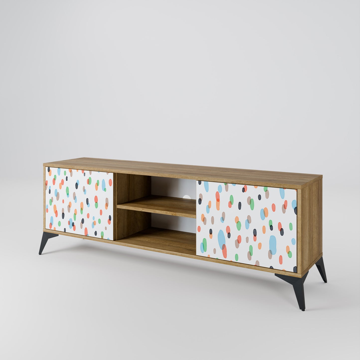 ENERGETIC SPOTS 2-Door TV Stand in Oak Effect
