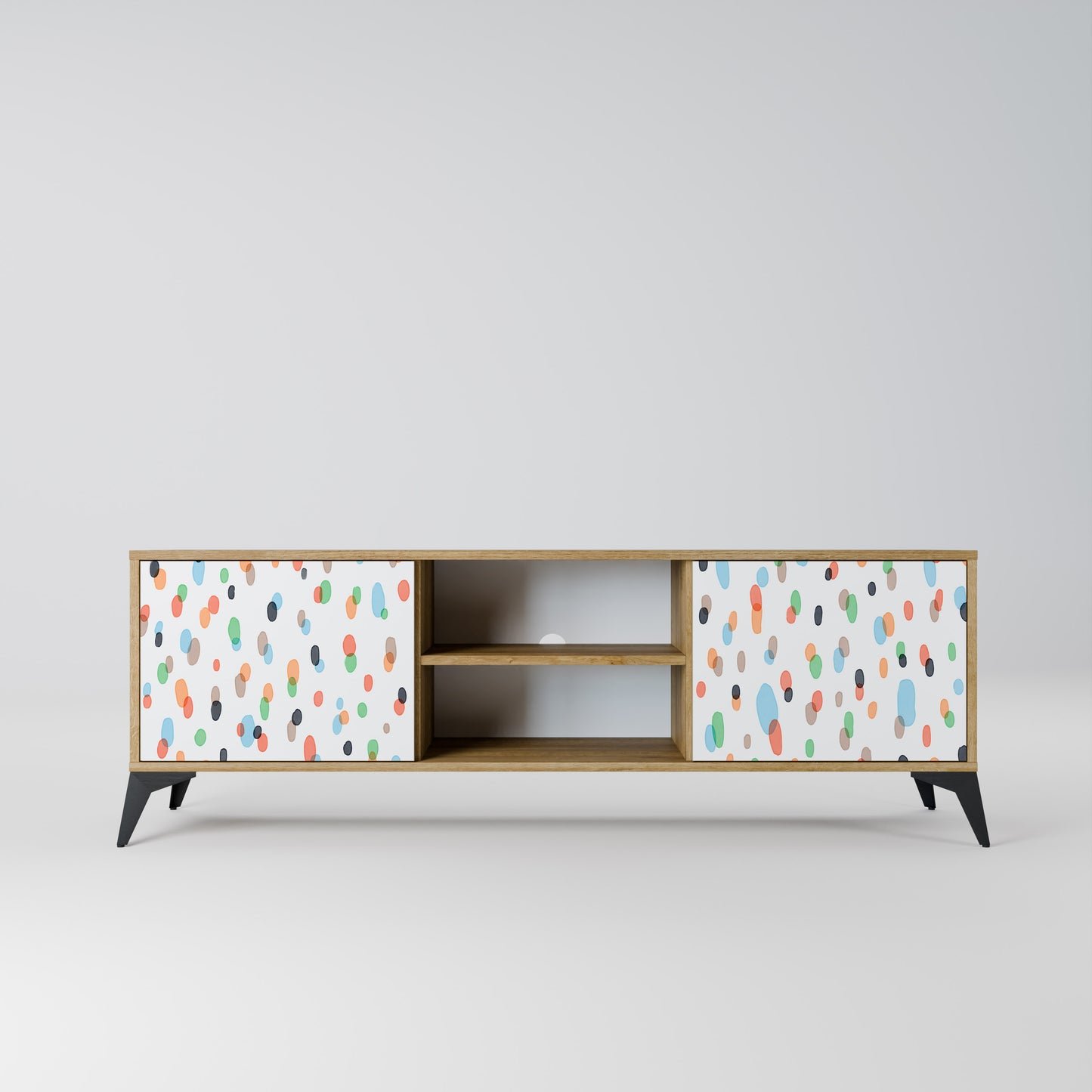 ENERGETIC SPOTS 2-Door TV Stand in Oak Effect