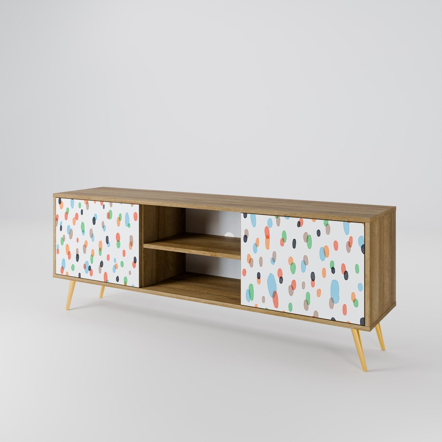 ENERGETIC SPOTS 2-Door TV Stand in Oak Effect