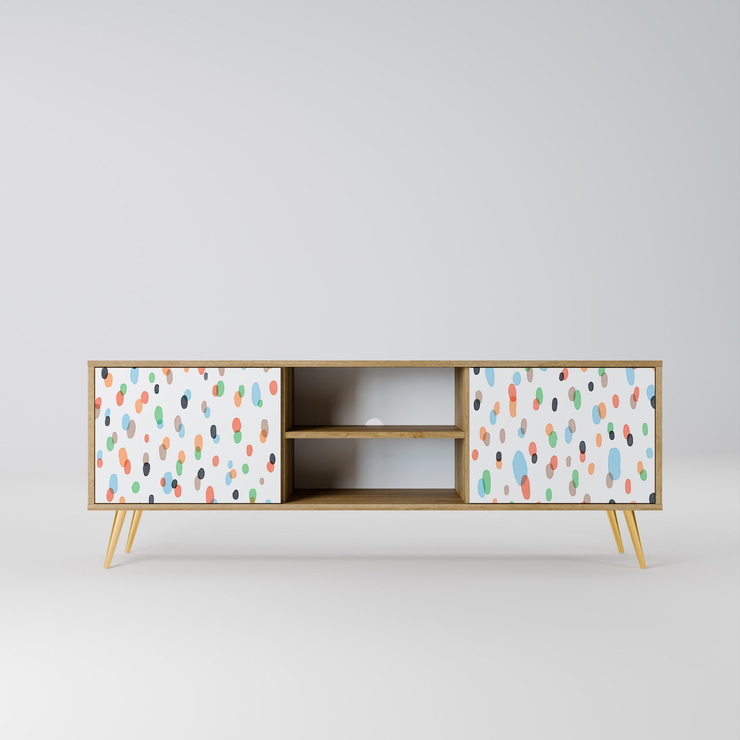 ENERGETIC SPOTS 2-Door TV Stand in Oak Effect