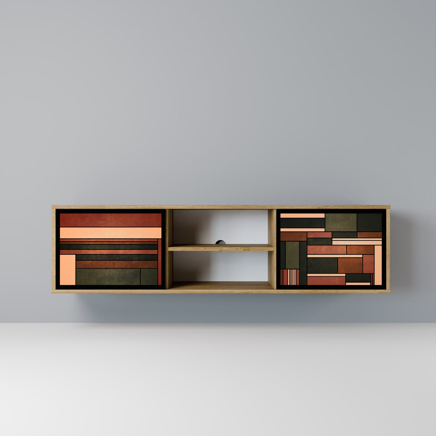 Mobile TV a 2 ante FIGURES OF NATURE in effetto rovere