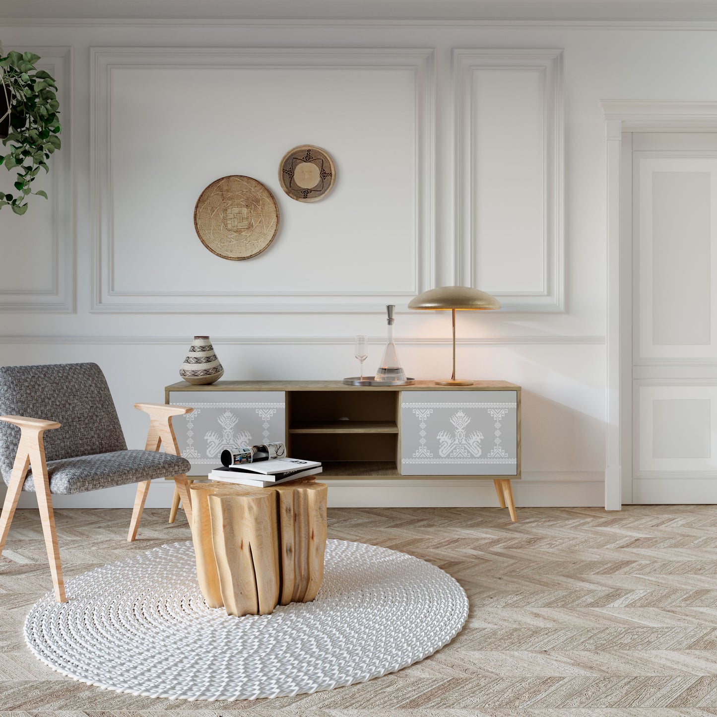 Mobile TV a 2 ante THAI GRAY effetto rovere