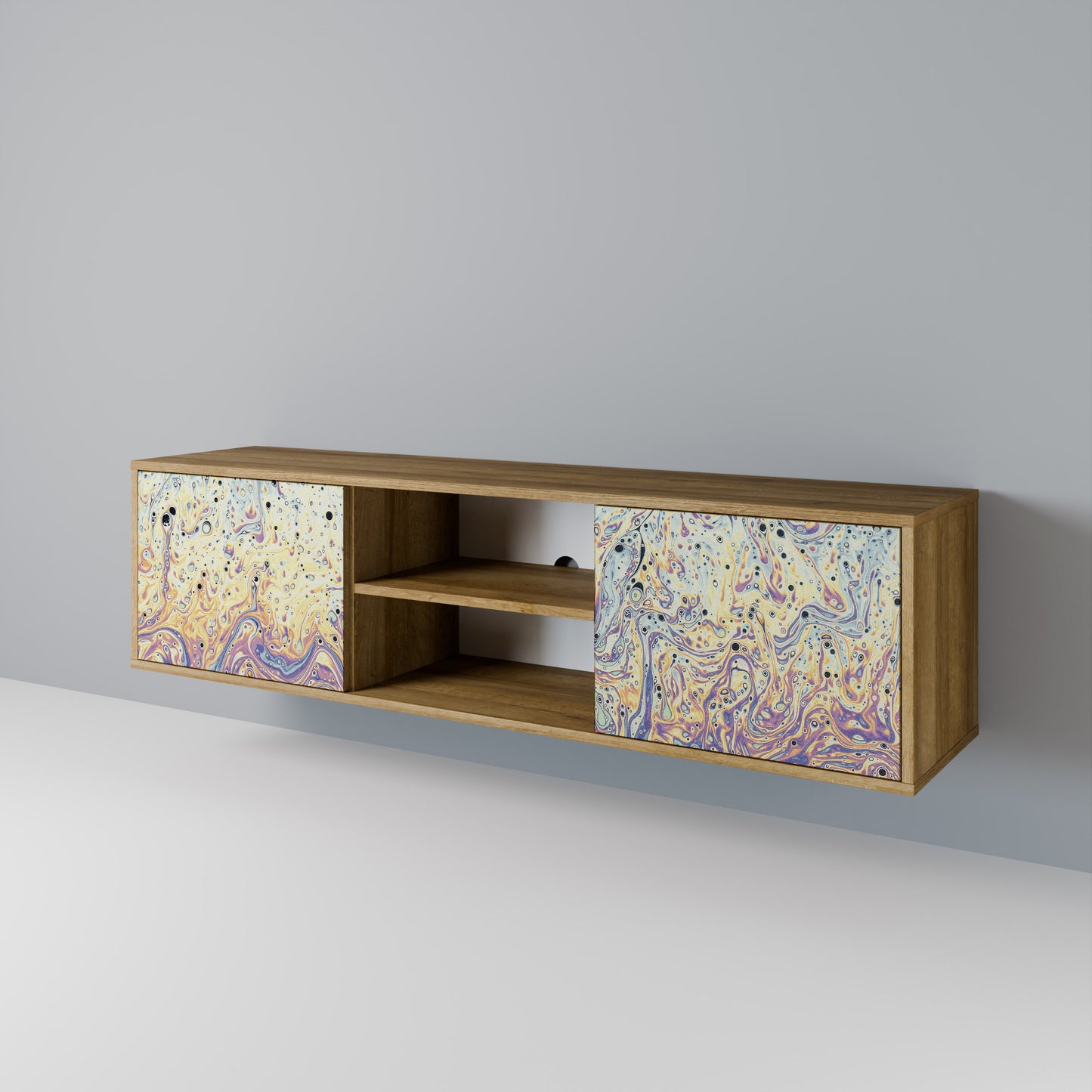 Mobile TV a 2 ante MOSAIC OF COLORS in effetto rovere