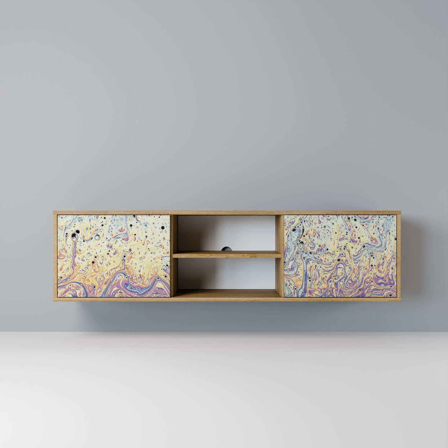 Mobile TV a 2 ante MOSAIC OF COLORS in effetto rovere