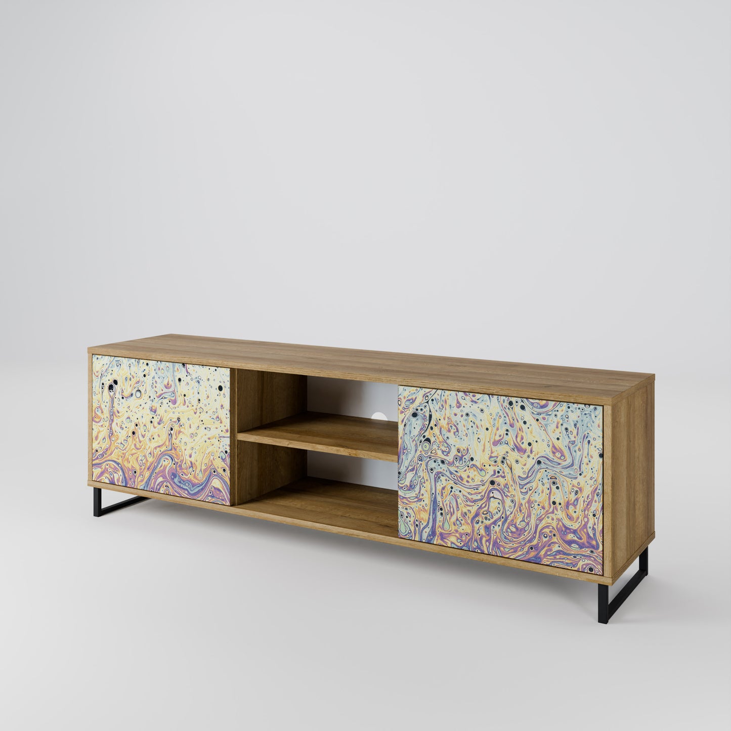 Mobile TV a 2 ante MOSAIC OF COLORS in effetto rovere