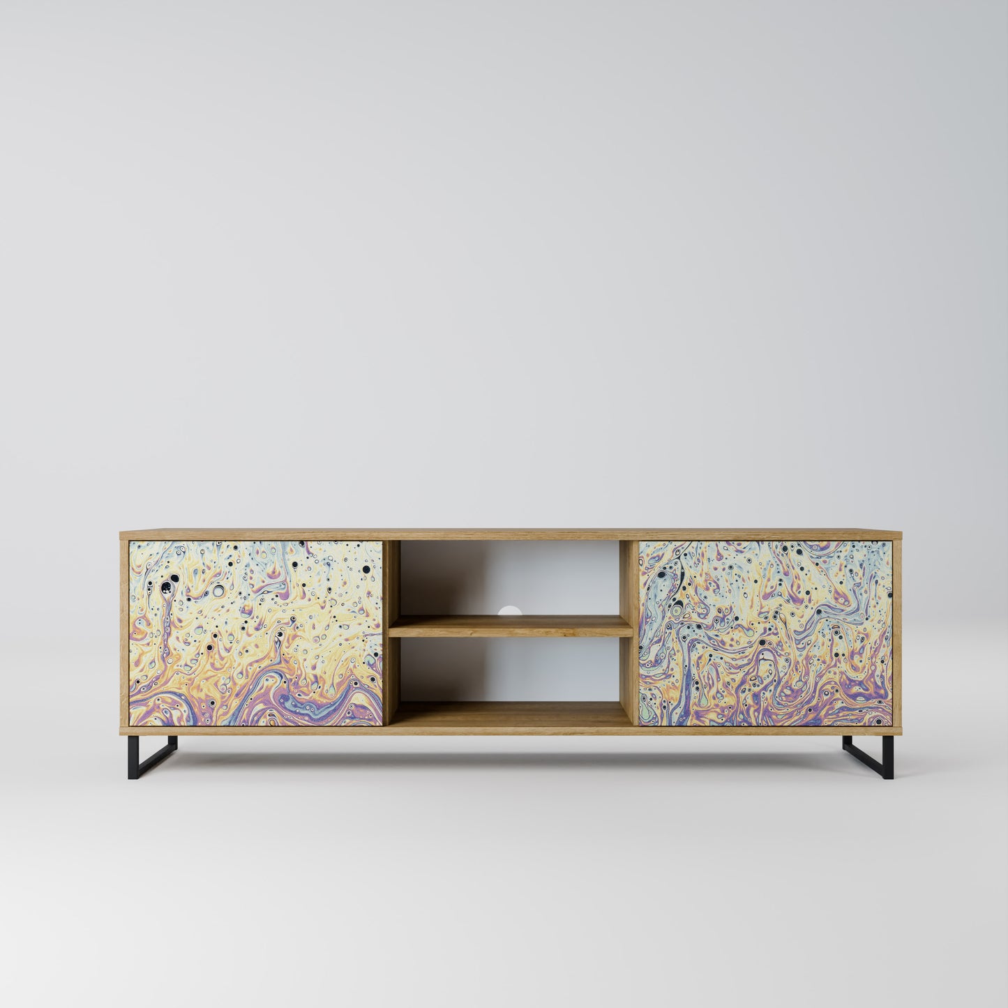 Mobile TV a 2 ante MOSAIC OF COLORS in effetto rovere