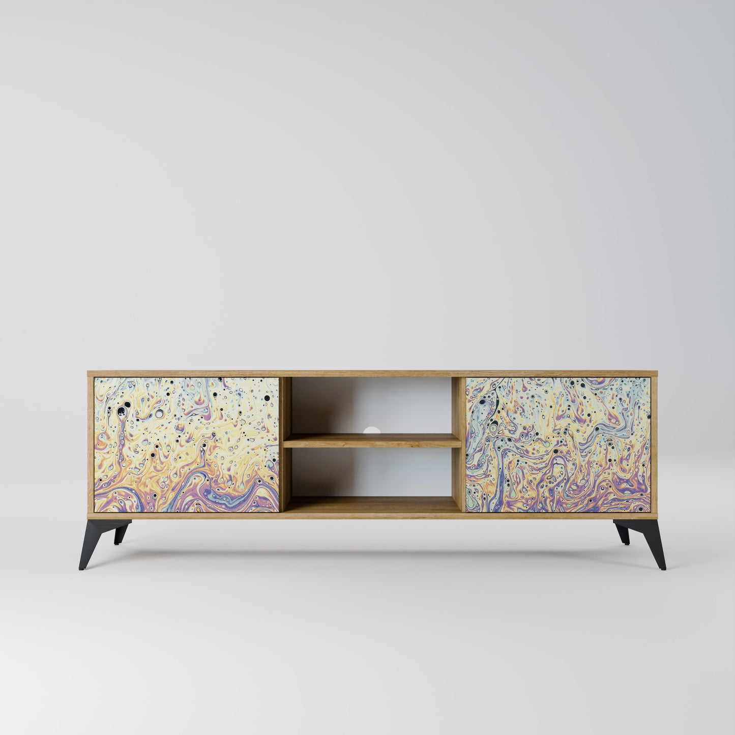 Mobile TV a 2 ante MOSAIC OF COLORS in effetto rovere