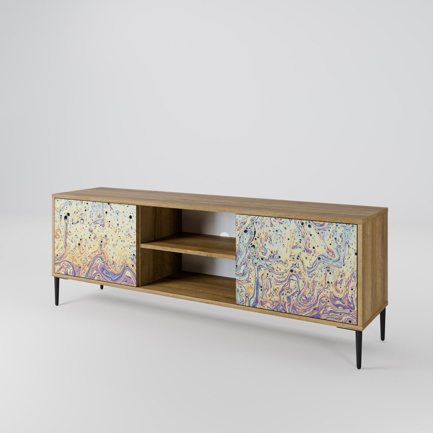Mobile TV a 2 ante MOSAIC OF COLORS in effetto rovere