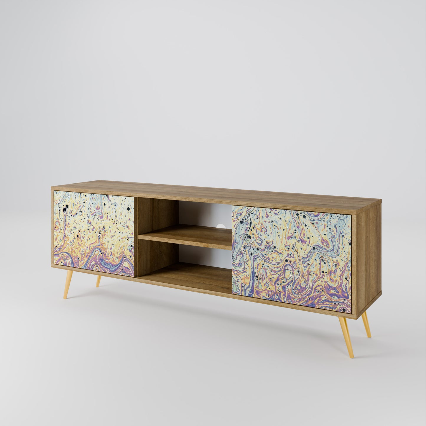 Mobile TV a 2 ante MOSAIC OF COLORS in effetto rovere