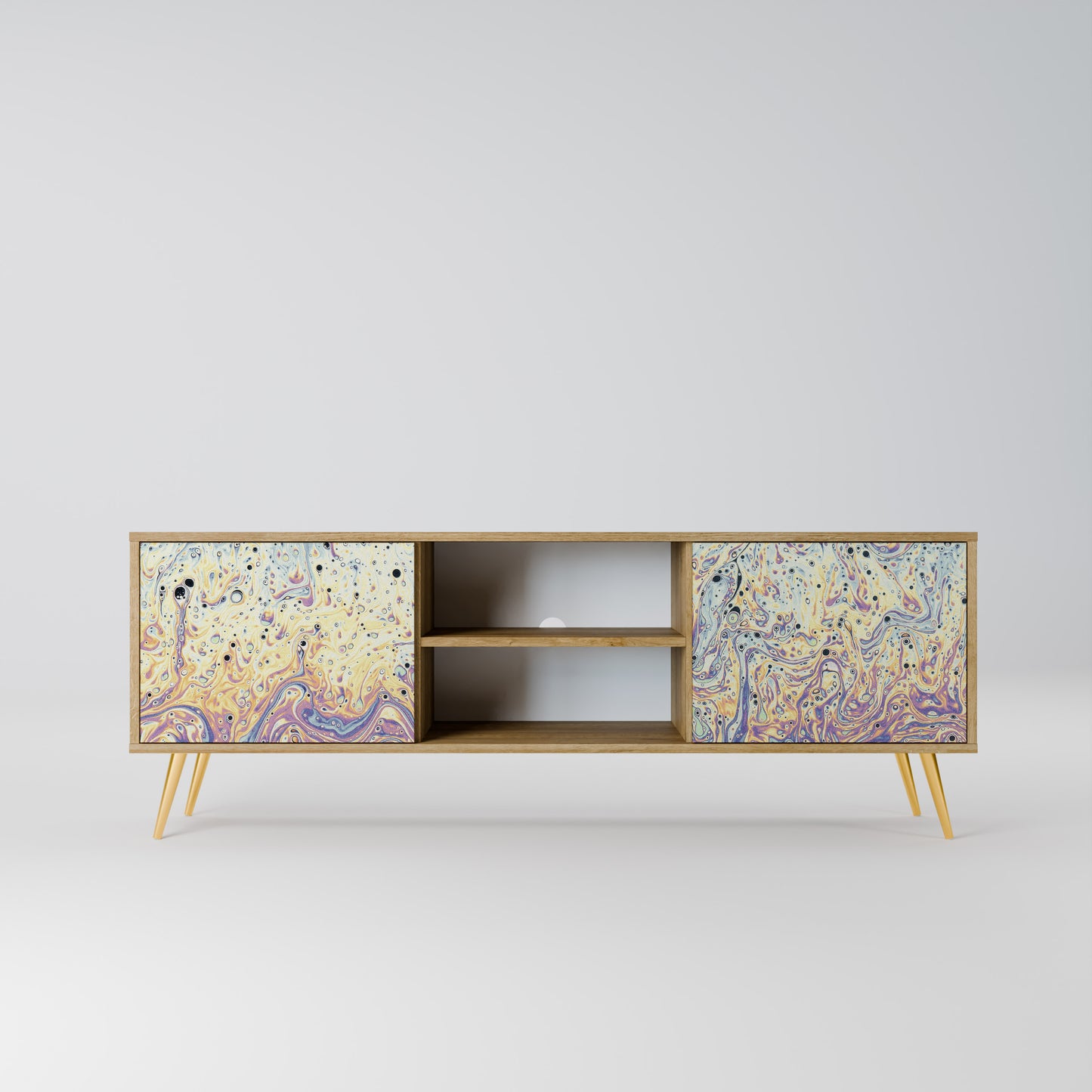 Mobile TV a 2 ante MOSAIC OF COLORS in effetto rovere