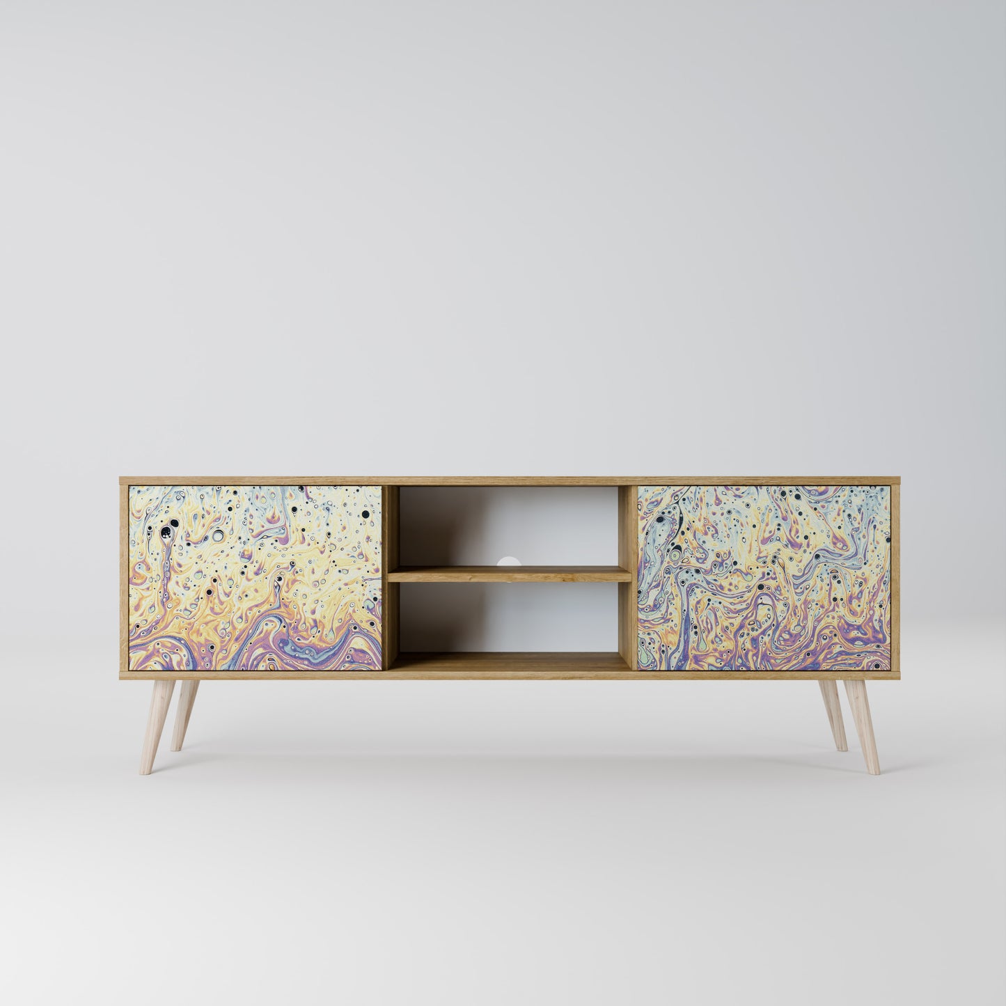 Mobile TV a 2 ante MOSAIC OF COLORS in effetto rovere