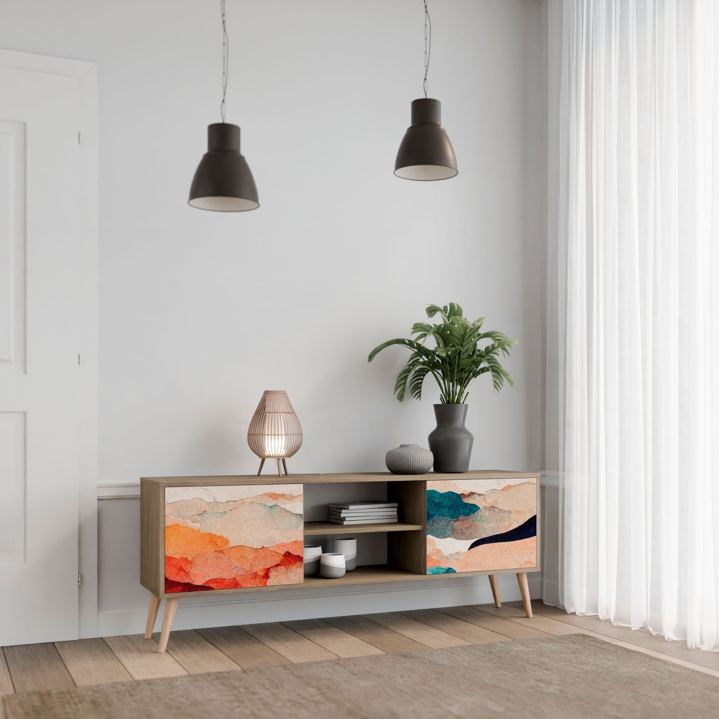 ABSTRACT LANDSCAPE Mobile TV a 2 ante in effetto rovere